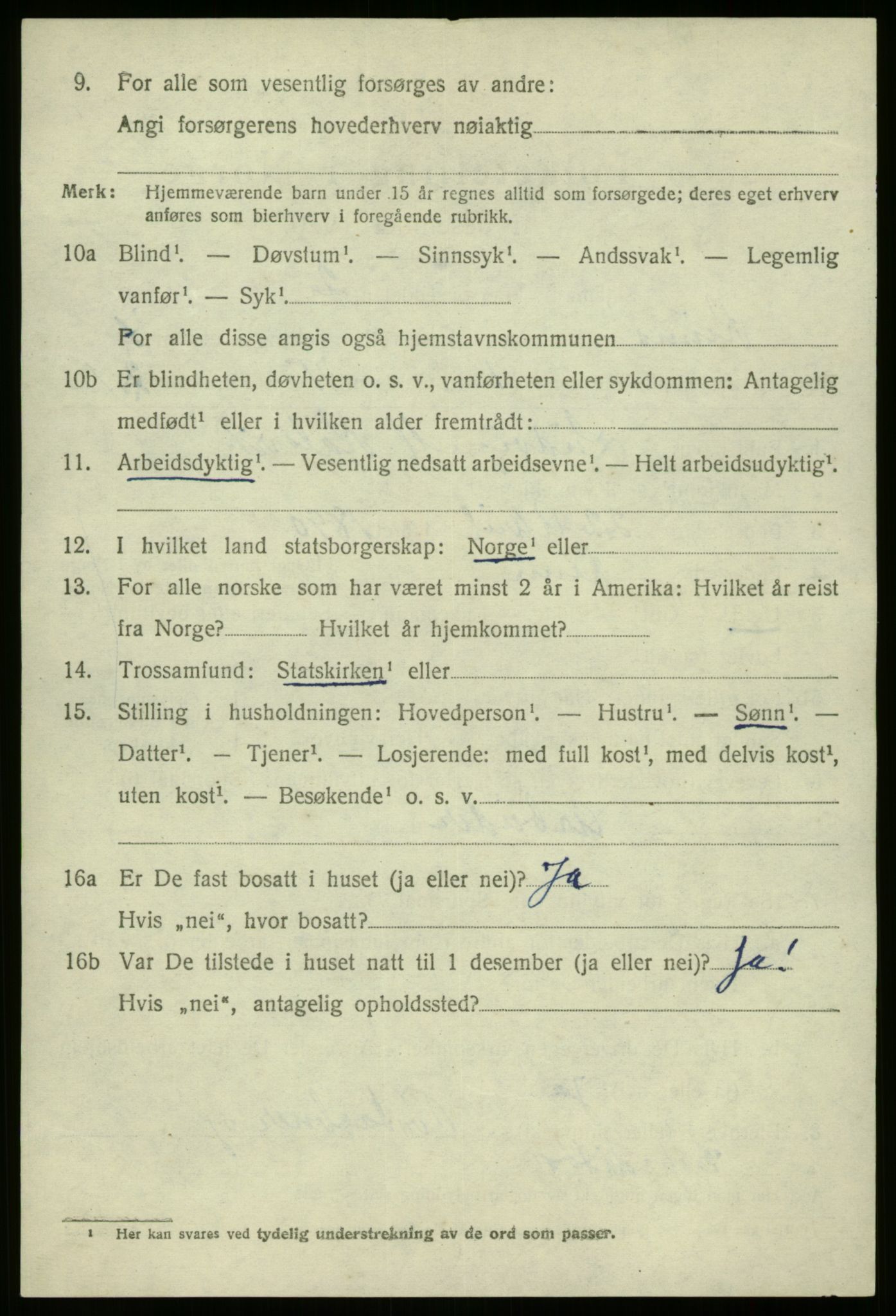 SAB, 1920 census for Kinn, 1920, p. 8708