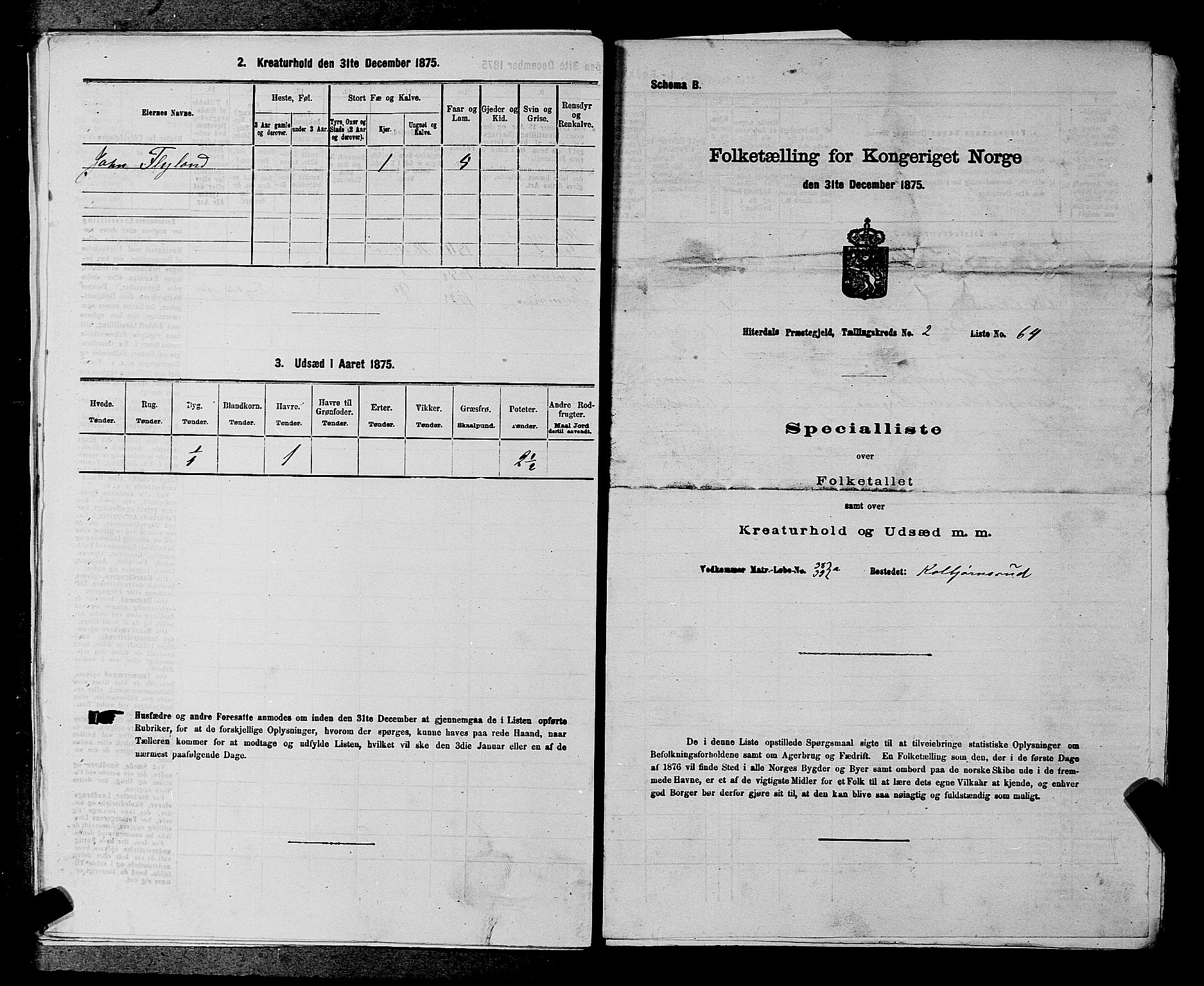 SAKO, 1875 census for 0823P Heddal, 1875, p. 344