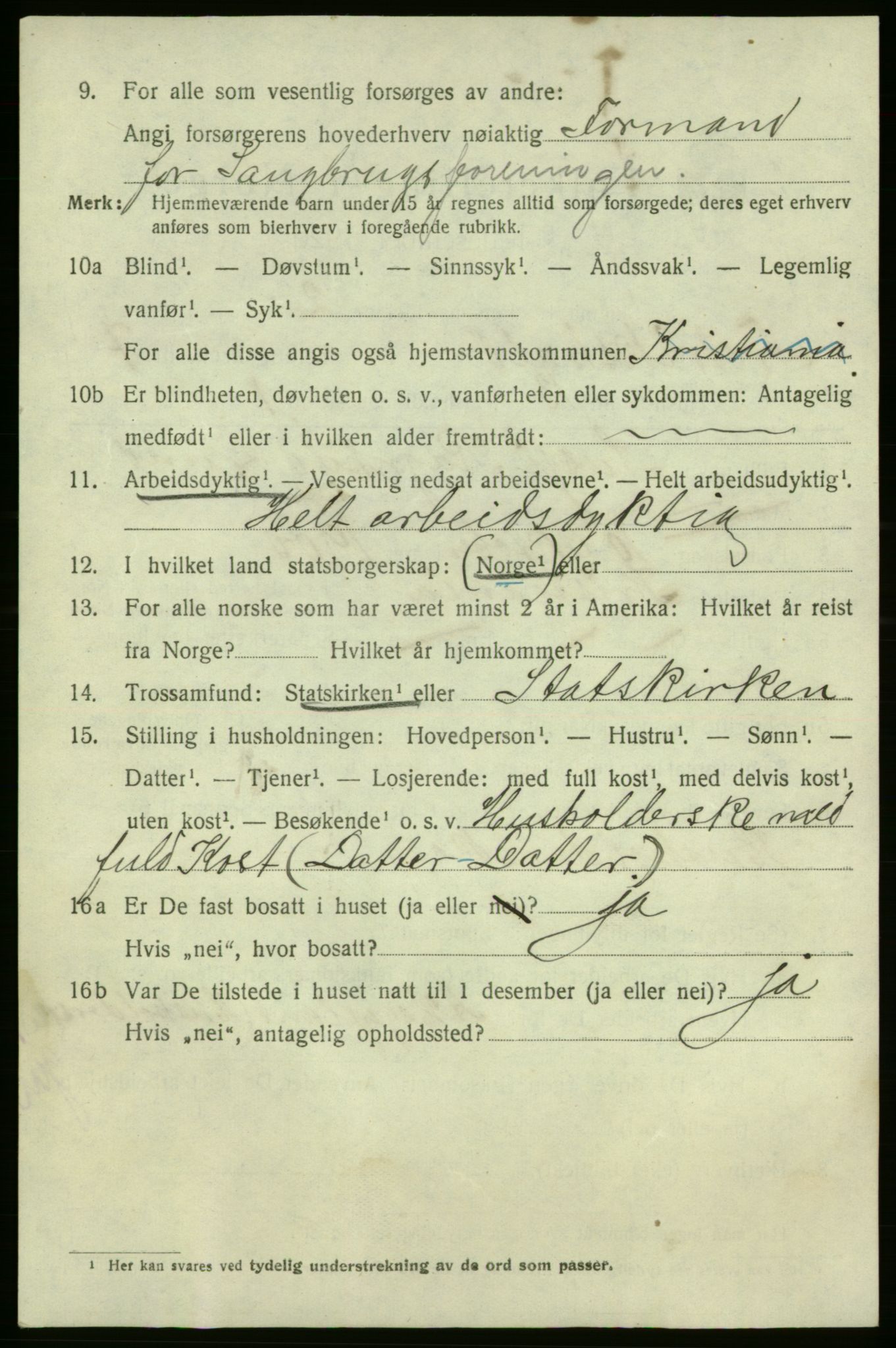 SAO, 1920 census for Fredrikshald, 1920, p. 14099