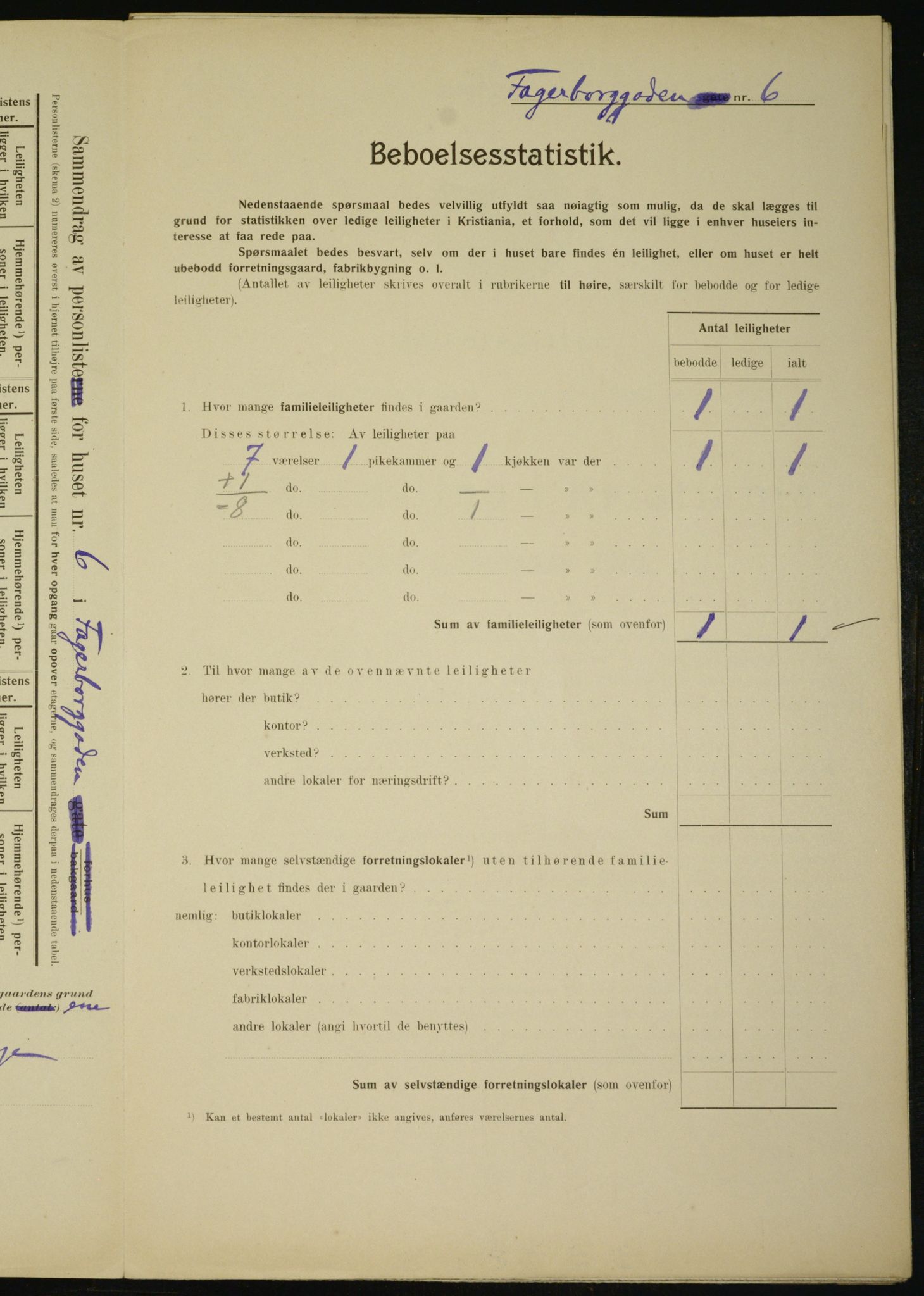 OBA, Municipal Census 1910 for Kristiania, 1910, p. 21559