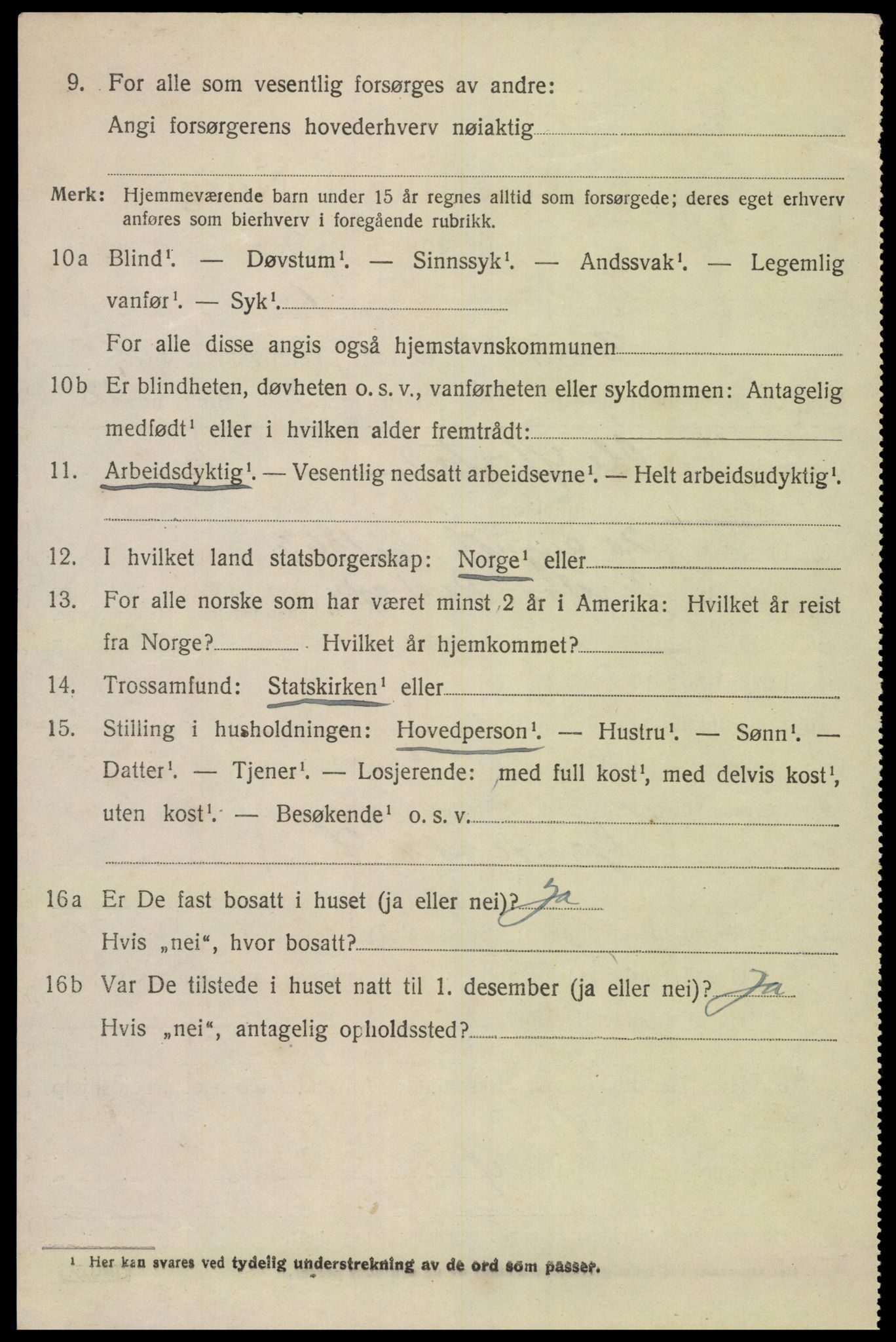 SAK, 1920 census for Tveit, 1920, p. 1455