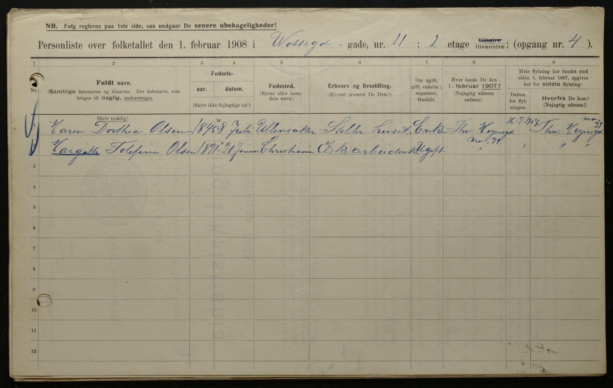 OBA, Municipal Census 1908 for Kristiania, 1908, p. 112577