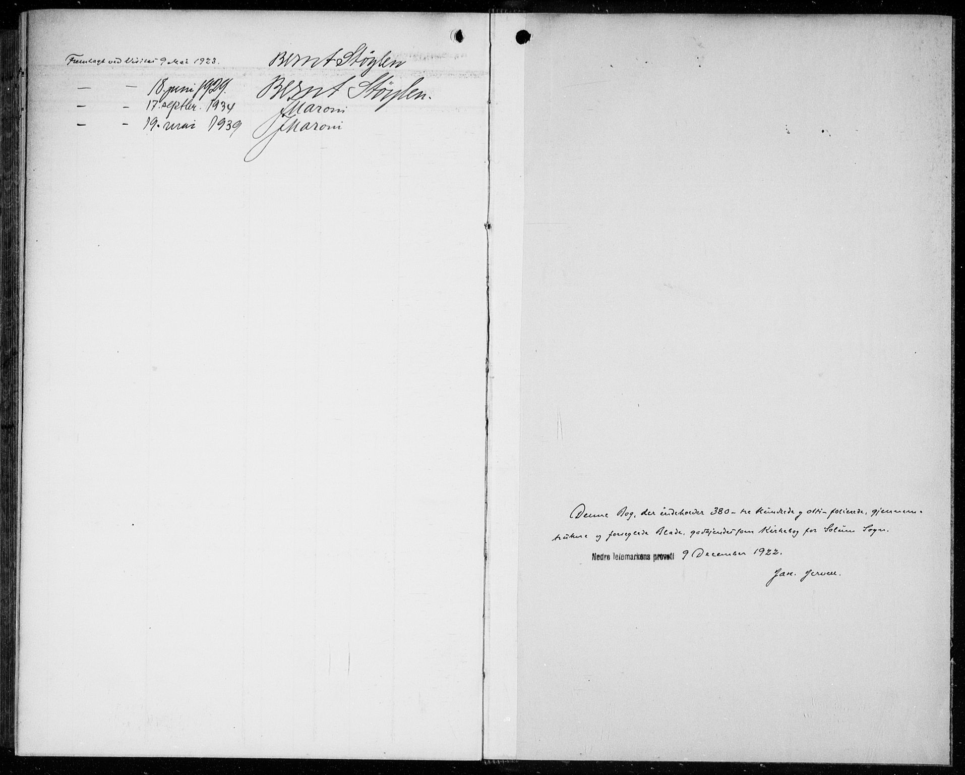Solum kirkebøker, SAKO/A-306/G/Ga/L0010: Parish register (copy) no. I 10, 1921-1937