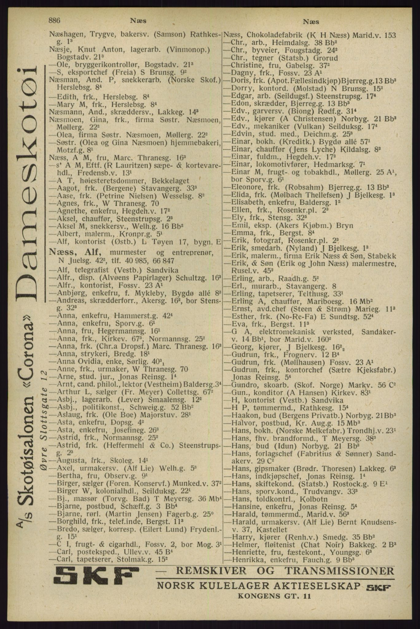 Kristiania/Oslo adressebok, PUBL/-, 1929, p. 886