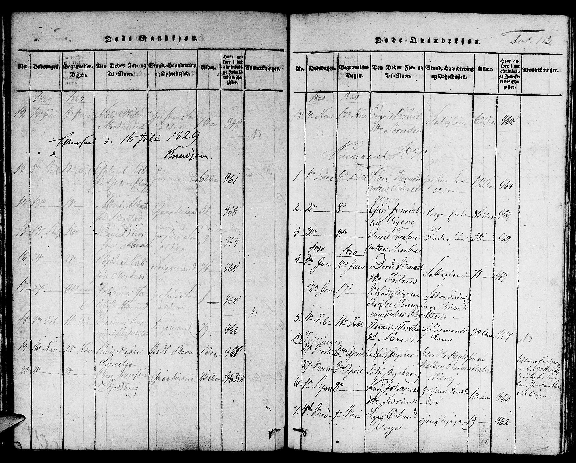 Suldal sokneprestkontor, SAST/A-101845/01/IV/L0006: Parish register (official) no. A 6, 1816-1836, p. 113
