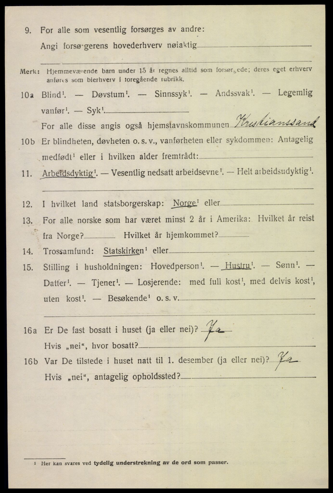 SAK, 1920 census for Sør-Audnedal, 1920, p. 2498