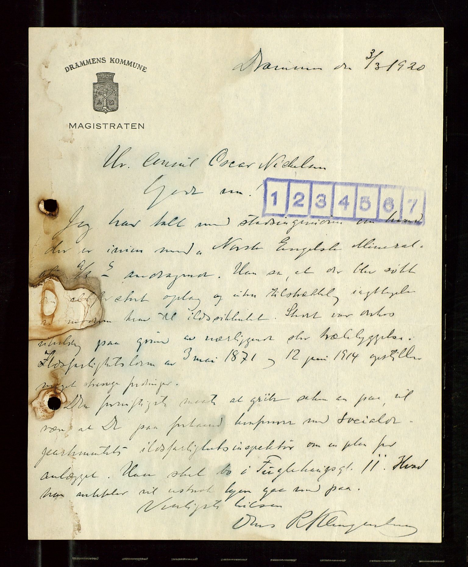 Pa 1521 - A/S Norske Shell, AV/SAST-A-101915/E/Ea/Eaa/L0010: Sjefskorrespondanse, 1920, p. 17