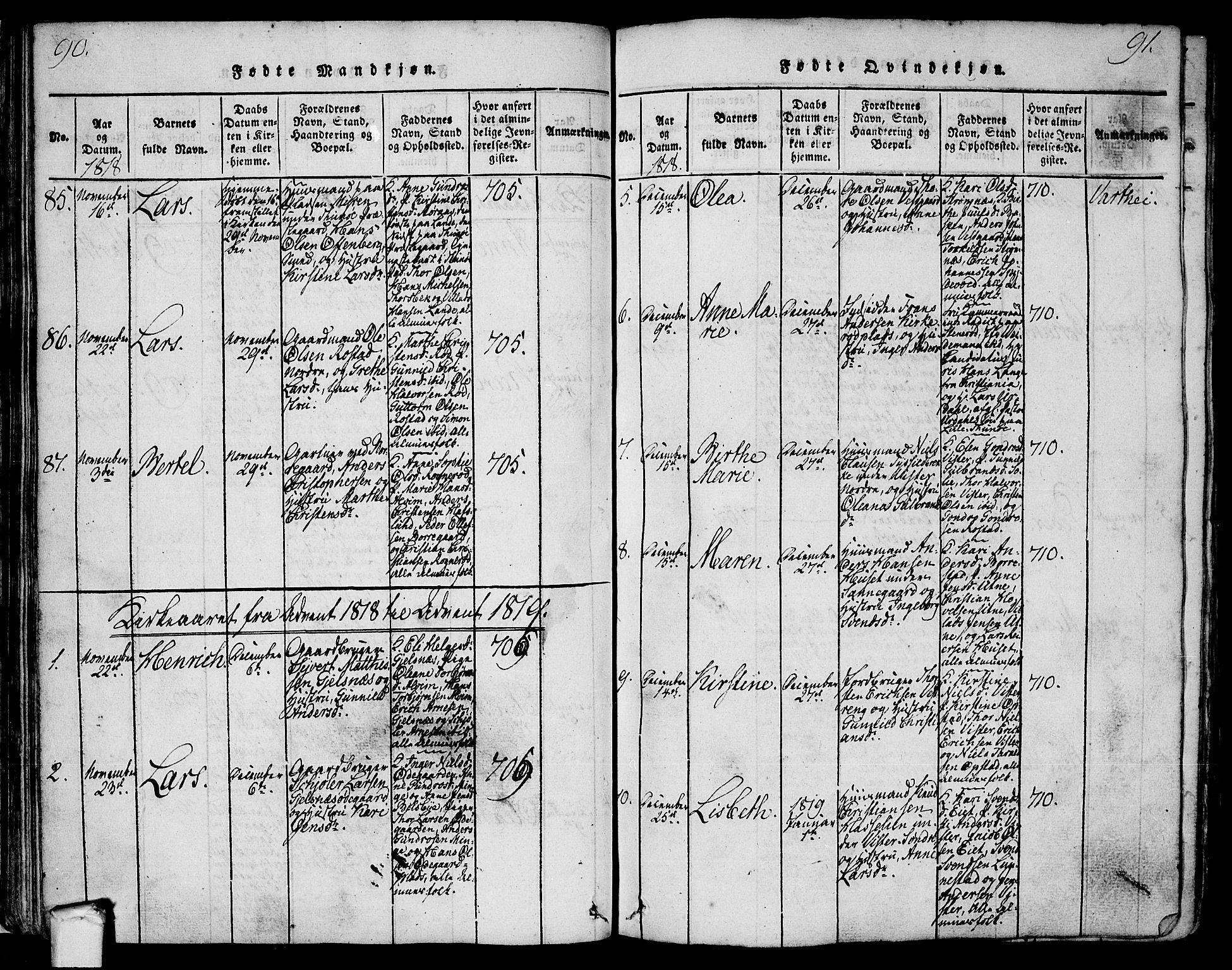 Tune prestekontor Kirkebøker, SAO/A-2007/F/Fa/L0005: Parish register (official) no. 5, 1815-1823, p. 90-91