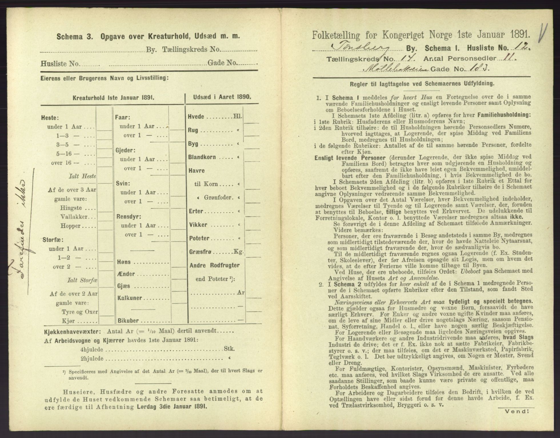 RA, 1891 census for 0705 Tønsberg, 1891, p. 540