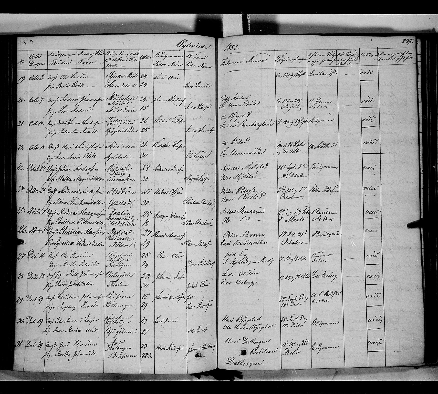 Vardal prestekontor, SAH/PREST-100/H/Ha/Haa/L0005: Parish register (official) no. 5, 1831-1853, p. 227
