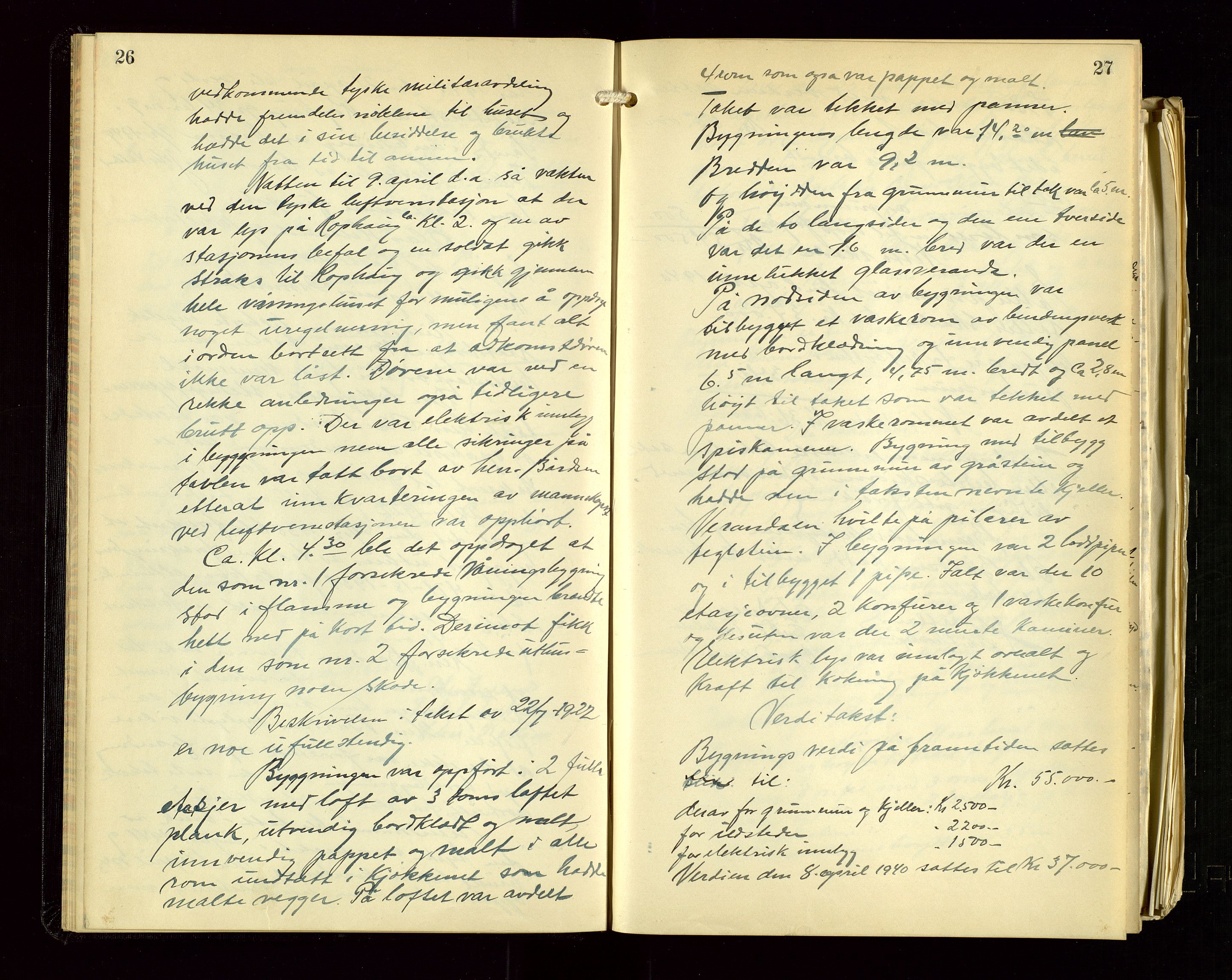 Sand lensmannskontor, AV/SAST-A-100415/Gob/L0004: Branntakstprotokoll, 1937-1955, p. 26-27