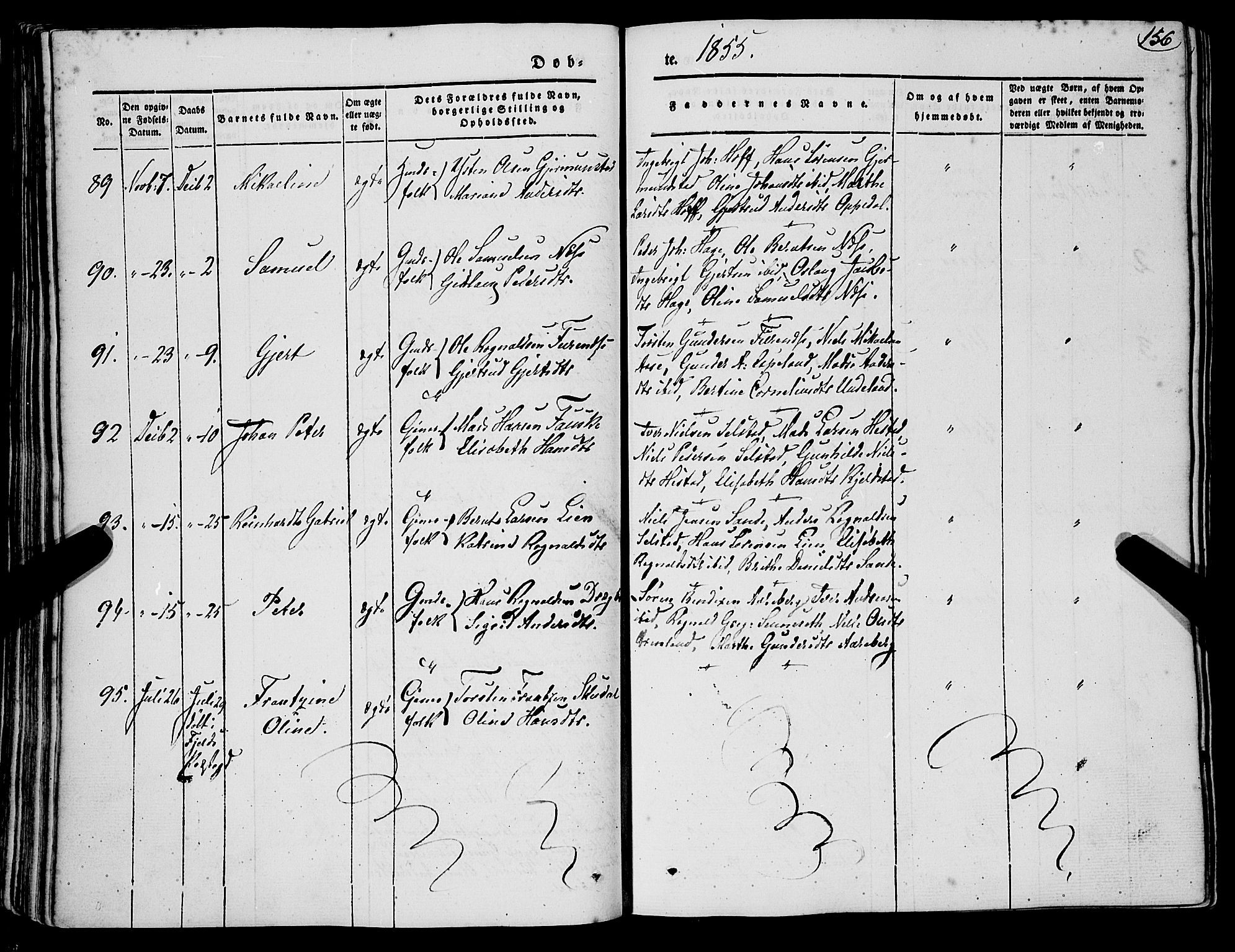 Gaular sokneprestembete, AV/SAB-A-80001/H/Haa: Parish register (official) no. A 4I, 1840-1859, p. 156