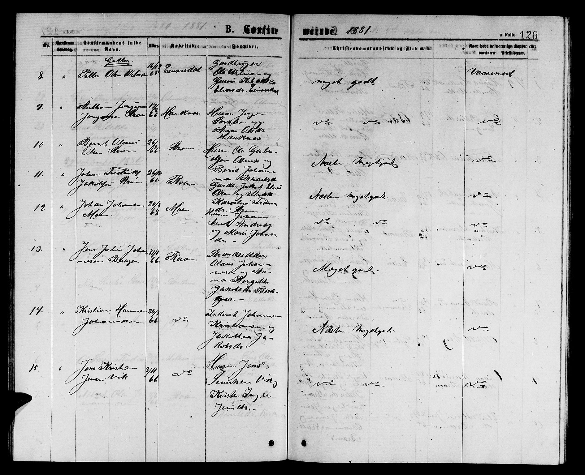 Ministerialprotokoller, klokkerbøker og fødselsregistre - Sør-Trøndelag, SAT/A-1456/657/L0715: Parish register (copy) no. 657C02, 1873-1888, p. 128