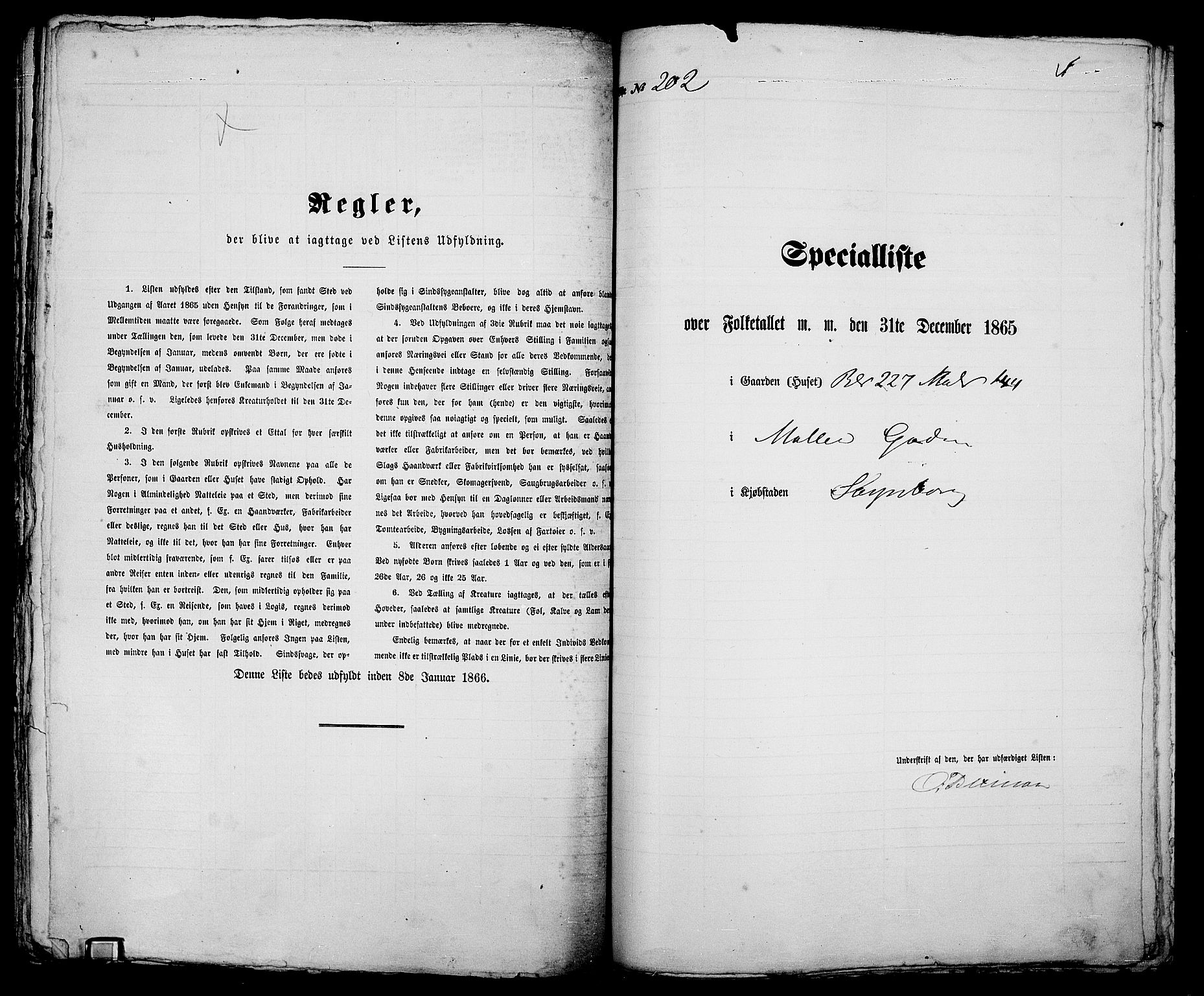 RA, 1865 census for Sarpsborg, 1865, p. 411