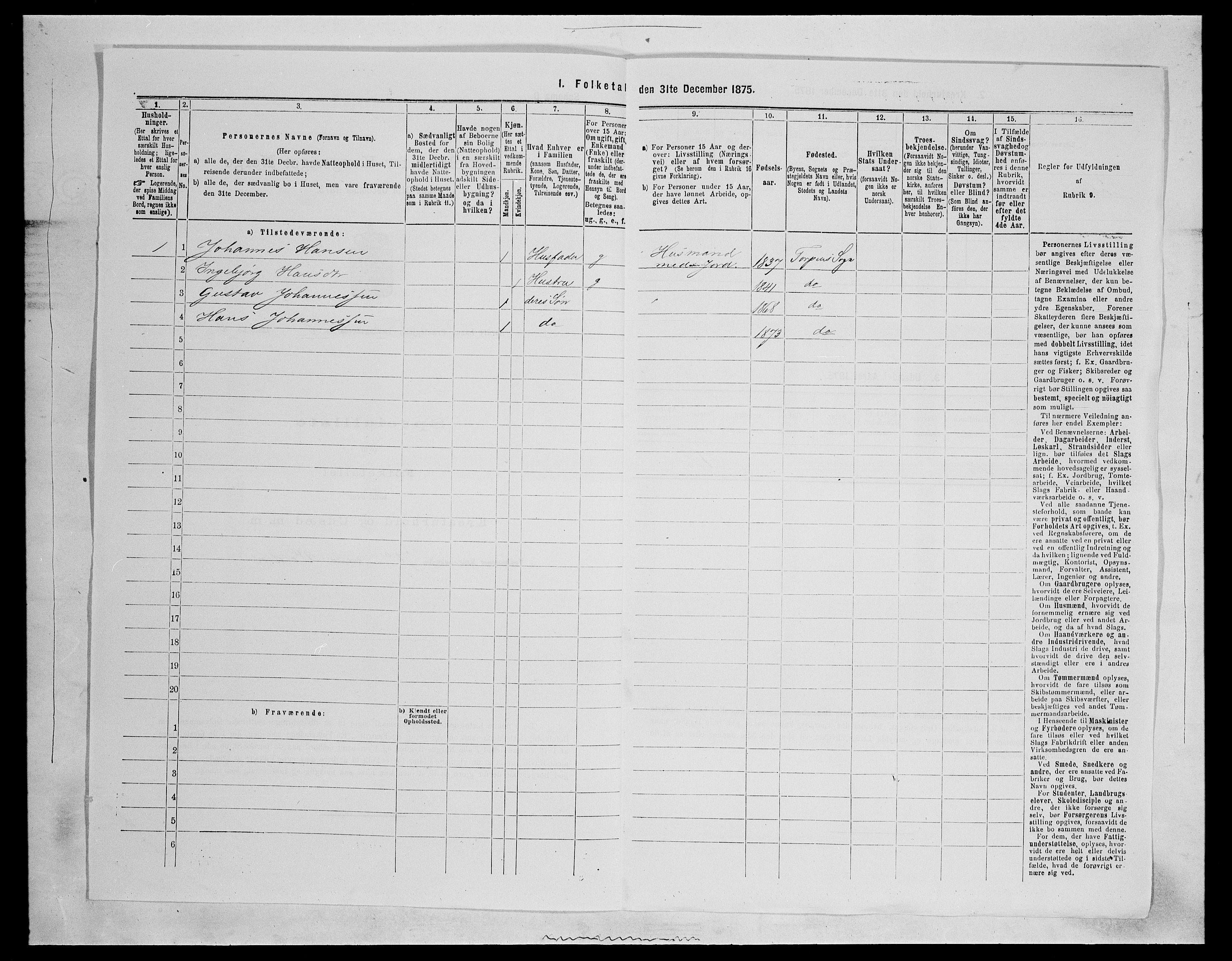 SAH, 1875 census for 0538P Nordre Land, 1875, p. 687