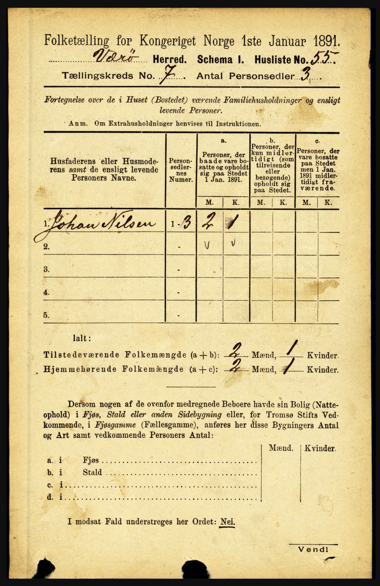 RA, 1891 census for 1857 Værøy, 1891, p. 757