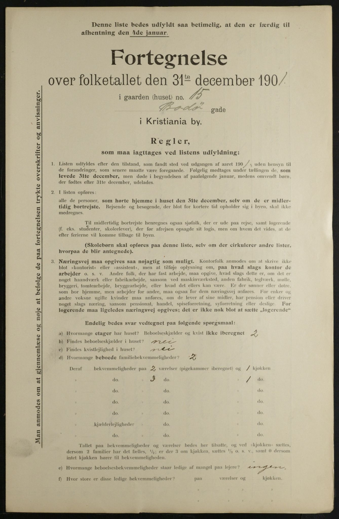 OBA, Municipal Census 1901 for Kristiania, 1901, p. 1132