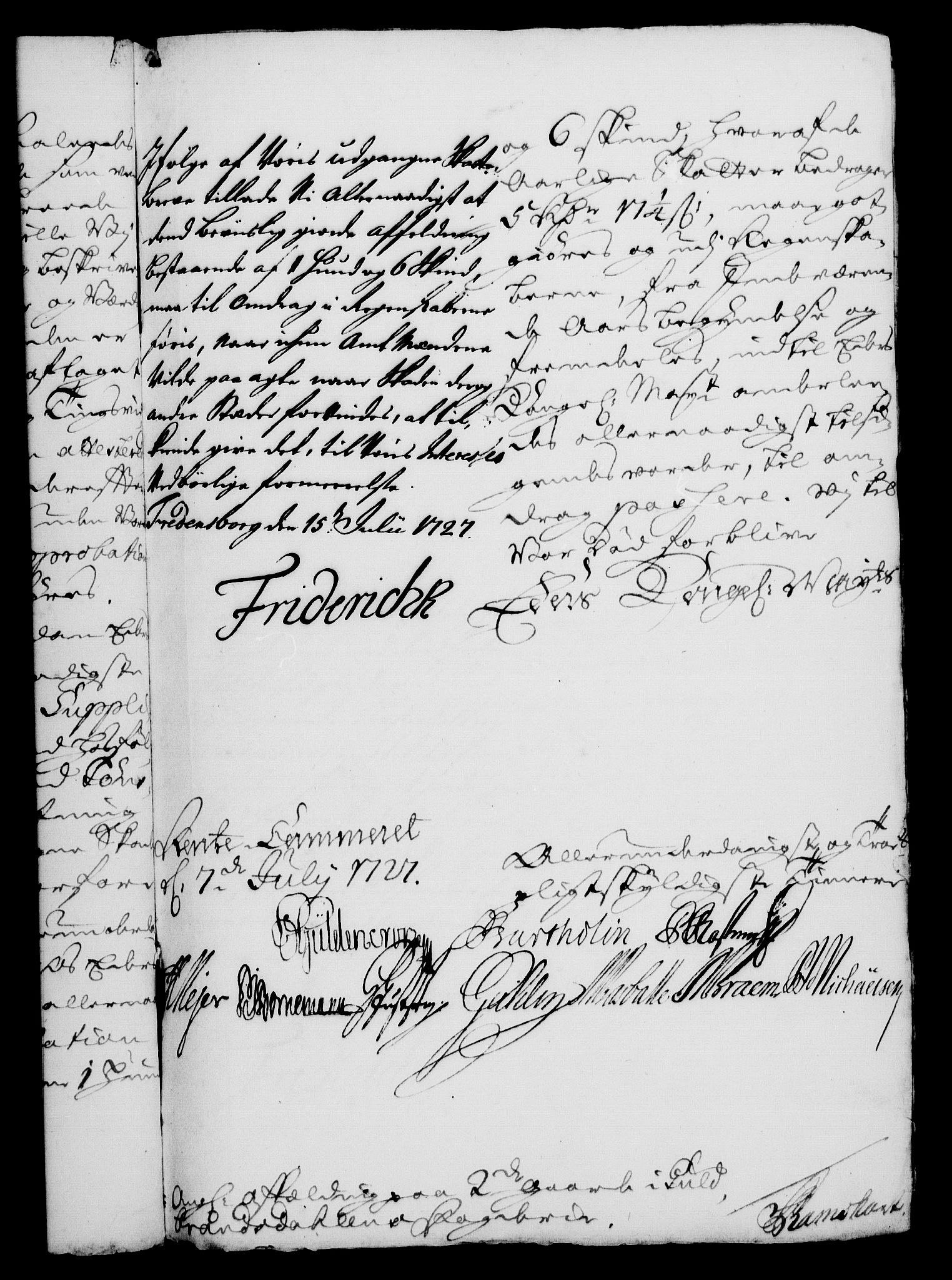 Rentekammeret, Kammerkanselliet, RA/EA-3111/G/Gf/Gfa/L0010: Norsk relasjons- og resolusjonsprotokoll (merket RK 52.10), 1727, p. 709