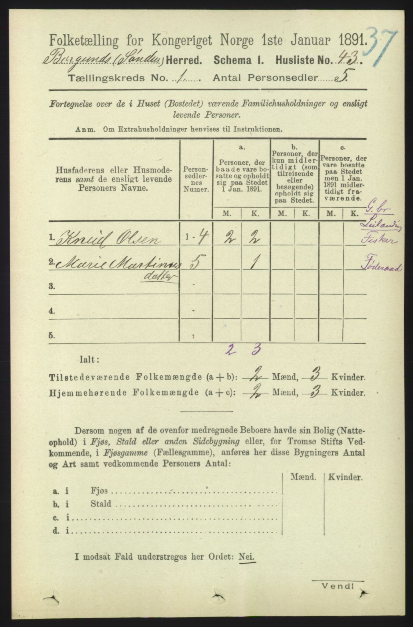 RA, 1891 census for 1531 Borgund, 1891, p. 103