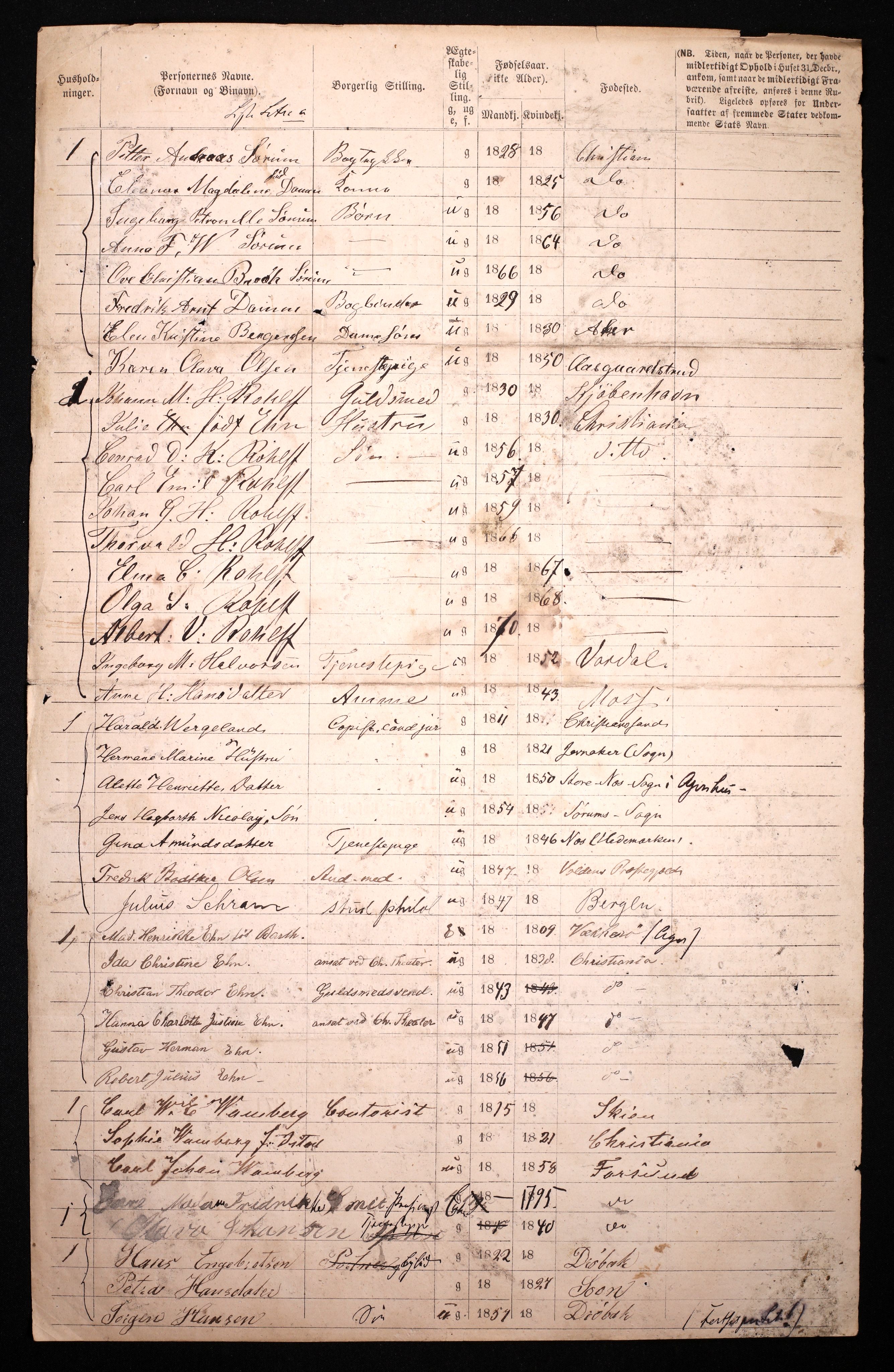 RA, 1870 census for 0301 Kristiania, 1870, p. 2858