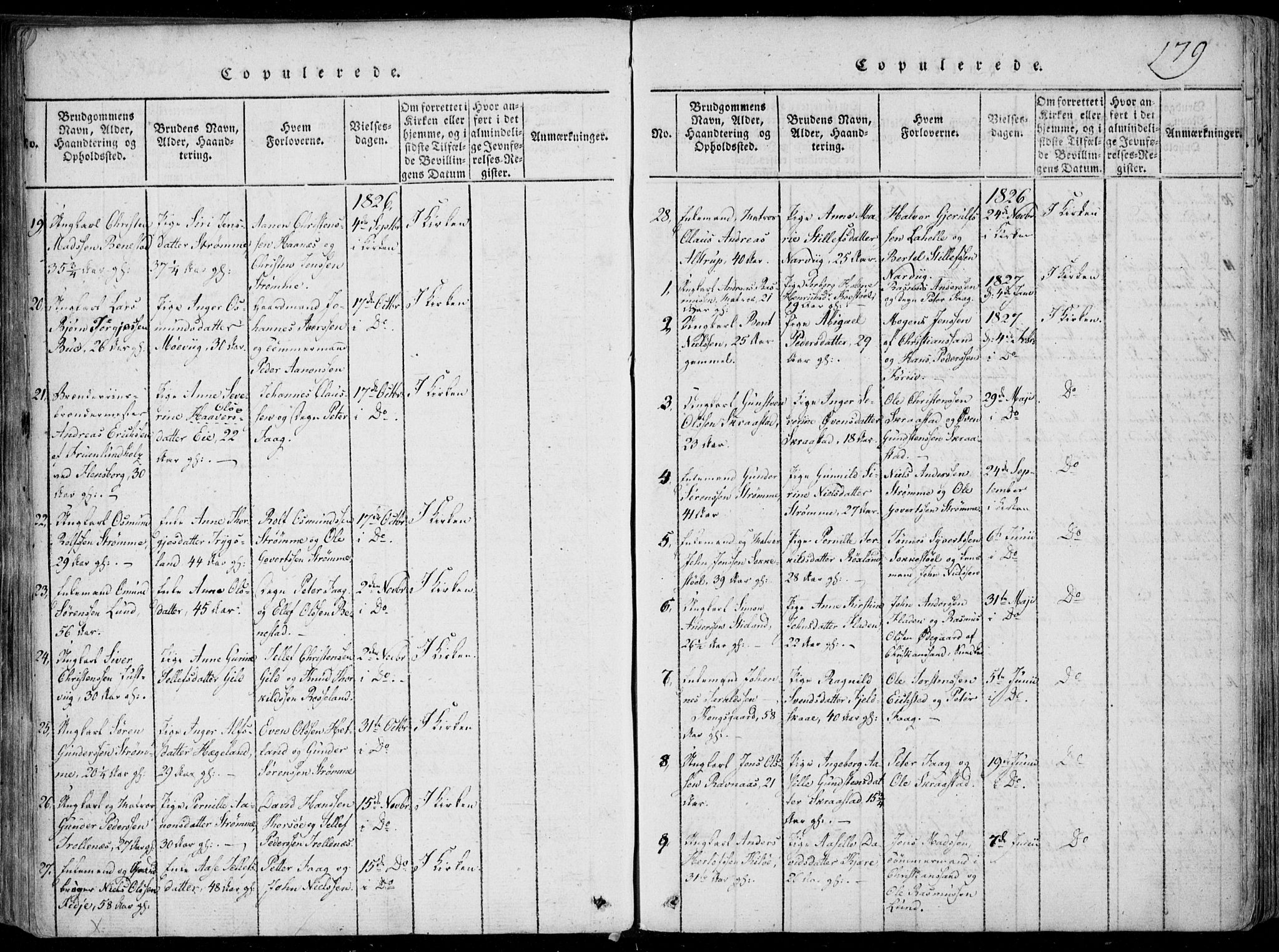 Oddernes sokneprestkontor, AV/SAK-1111-0033/F/Fa/Faa/L0005: Parish register (official) no. A 5, 1820-1838, p. 179