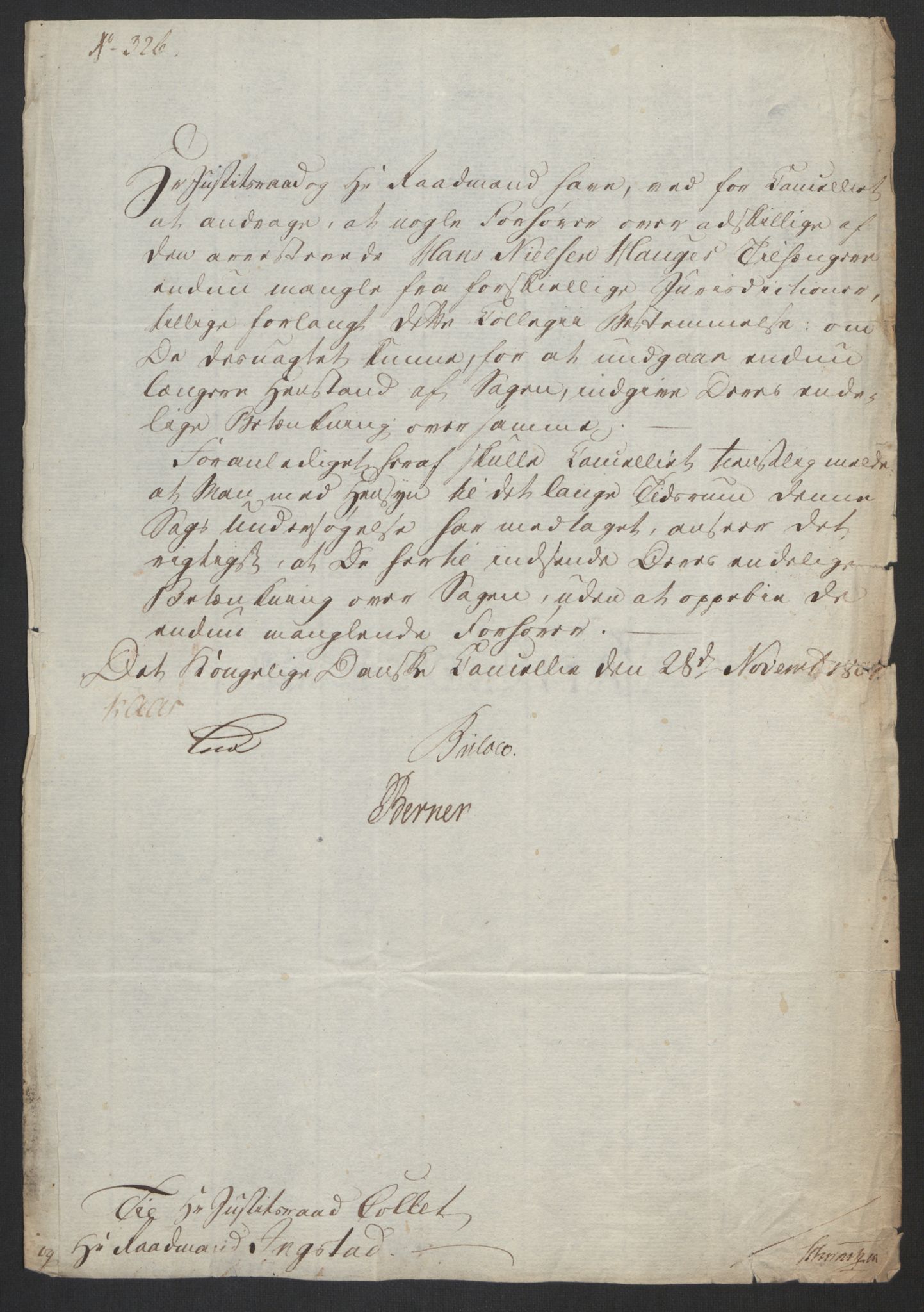 Justisdepartementet, Kommisjon i saken mot Hans Nielsen Hauge 1804, AV/RA-S-1151/D/L0005: Hans Nielsen Hauges sak, 1813, p. 330