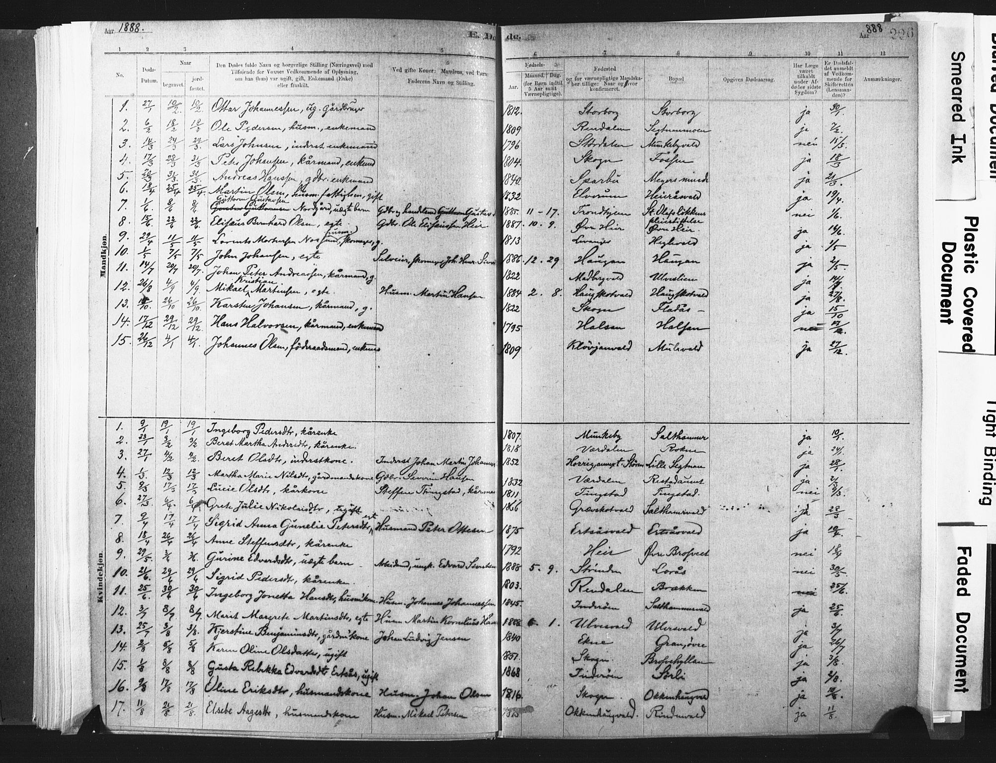 Ministerialprotokoller, klokkerbøker og fødselsregistre - Nord-Trøndelag, SAT/A-1458/721/L0207: Parish register (official) no. 721A02, 1880-1911, p. 226