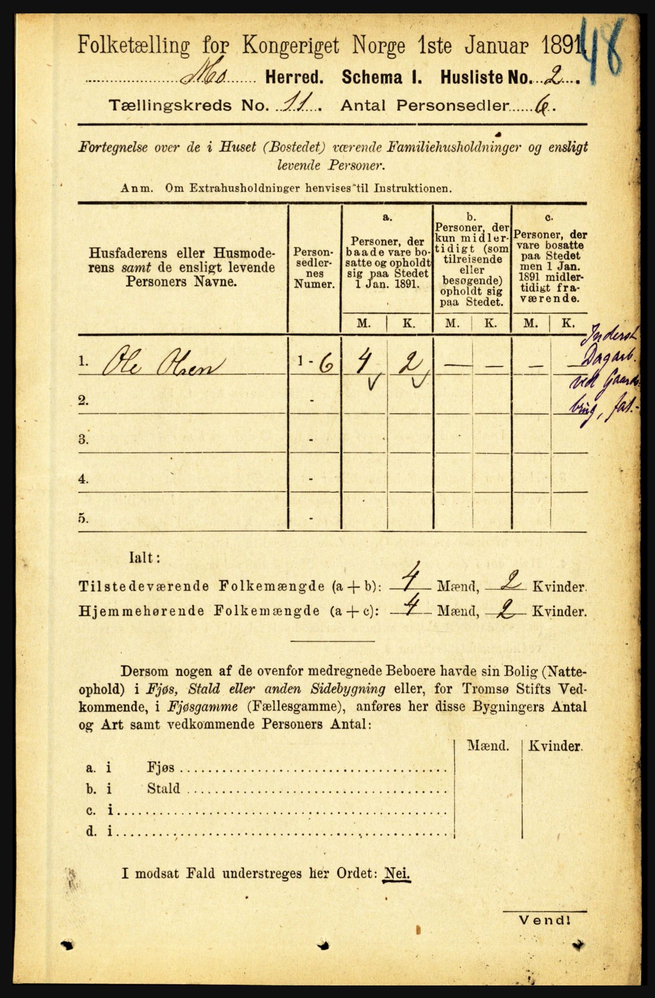 RA, 1891 census for 1833 Mo, 1891, p. 4357