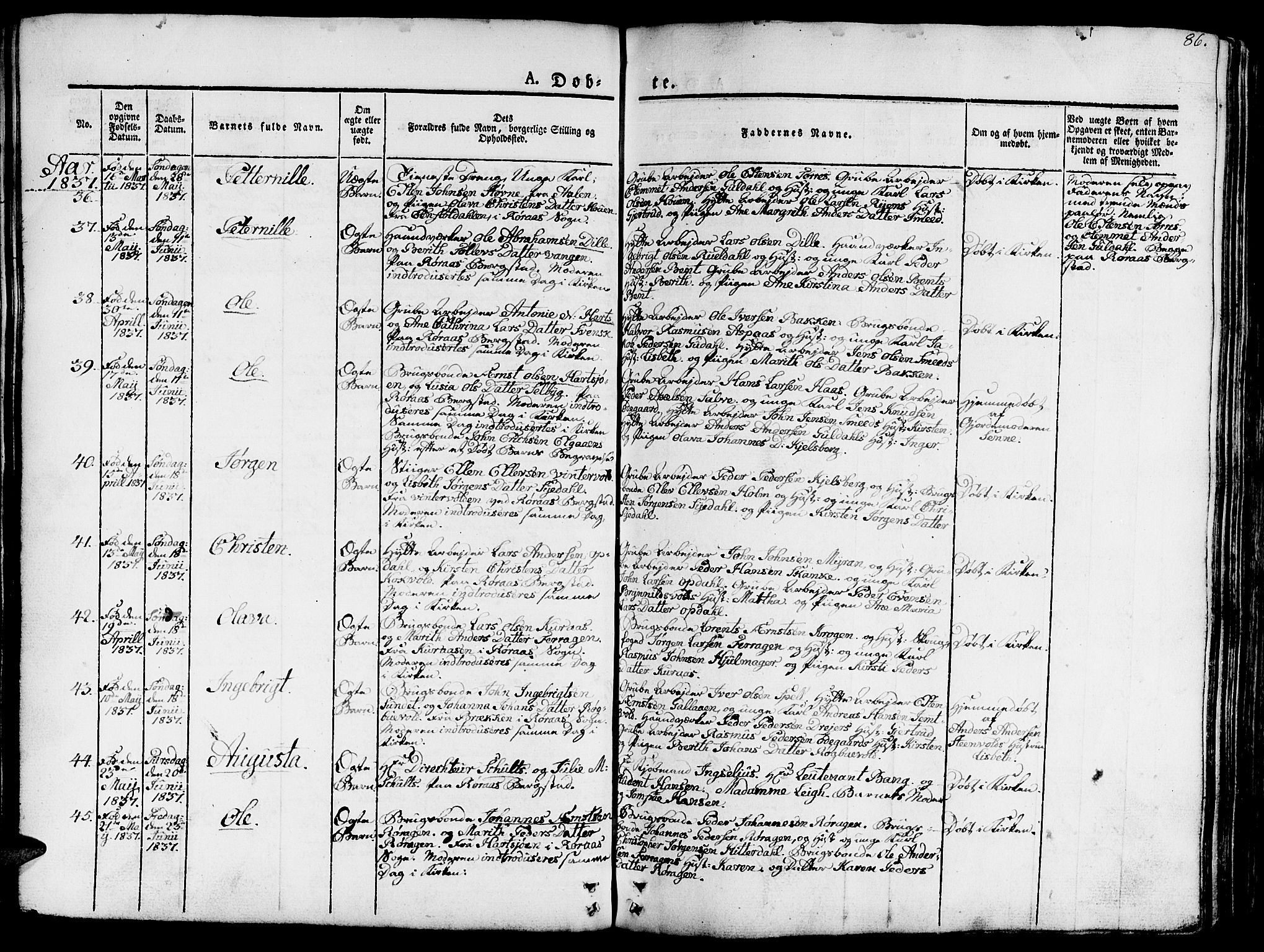 Ministerialprotokoller, klokkerbøker og fødselsregistre - Sør-Trøndelag, AV/SAT-A-1456/681/L0938: Parish register (copy) no. 681C02, 1829-1879, p. 86