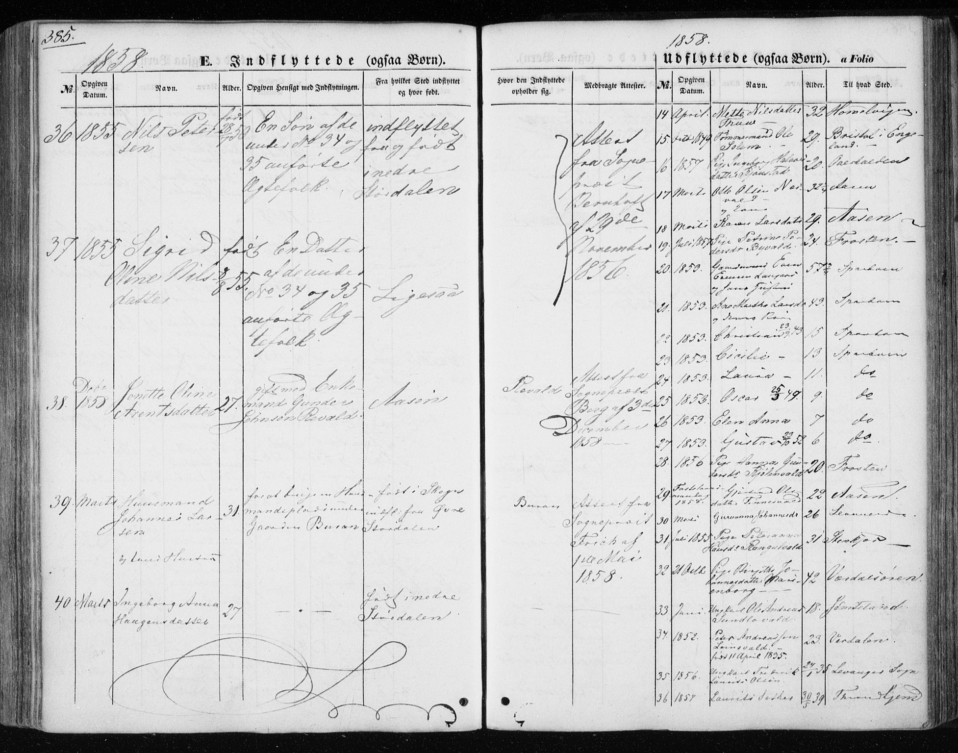 Ministerialprotokoller, klokkerbøker og fødselsregistre - Nord-Trøndelag, SAT/A-1458/717/L0154: Parish register (official) no. 717A07 /1, 1850-1862, p. 385