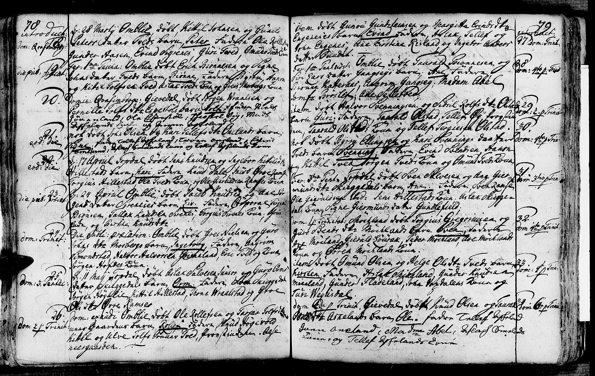 Åmli sokneprestkontor, AV/SAK-1111-0050/F/Fa/Fac/L0003: Parish register (official) no. A 3, 1756-1775, p. 78-79