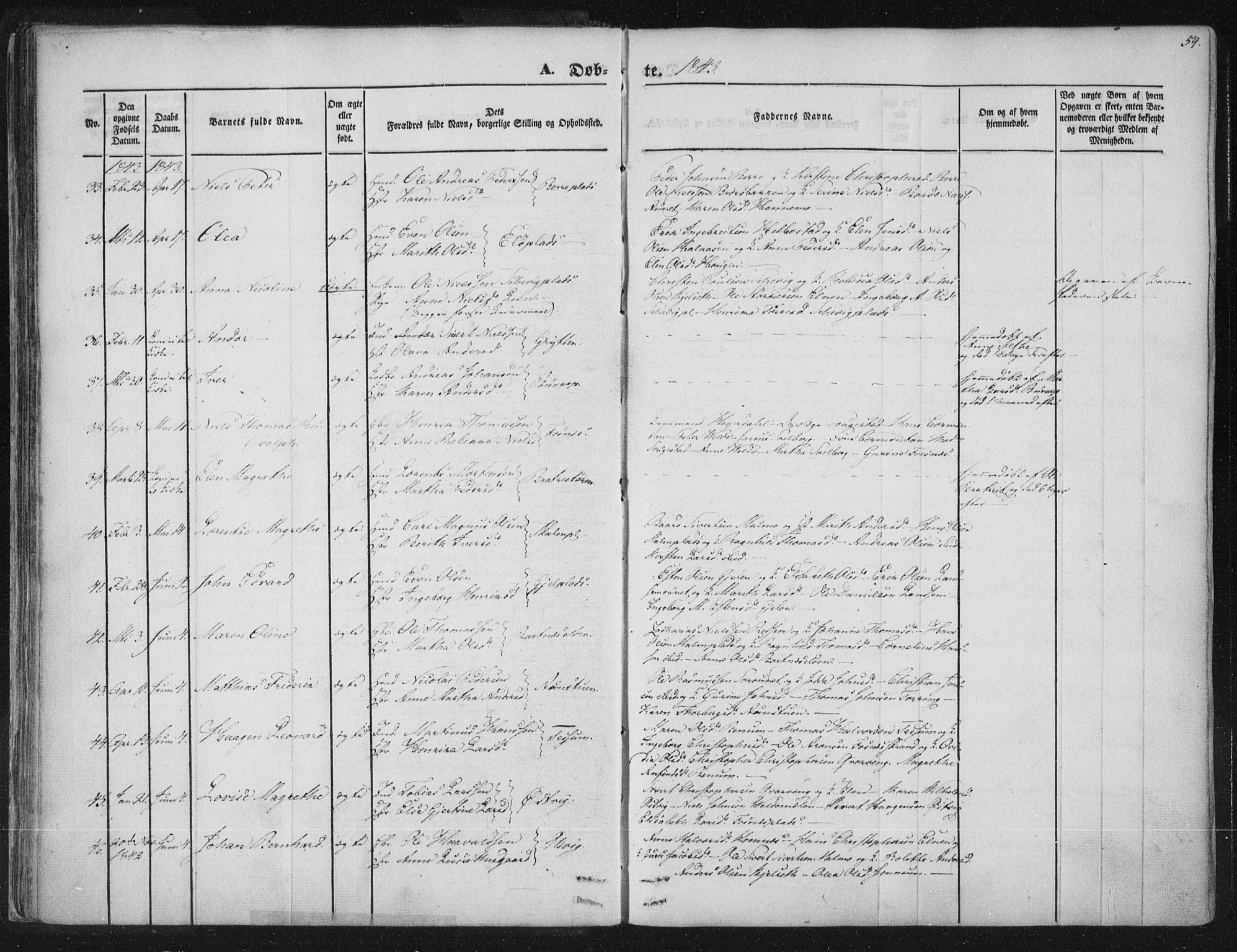 Ministerialprotokoller, klokkerbøker og fødselsregistre - Nord-Trøndelag, SAT/A-1458/741/L0392: Parish register (official) no. 741A06, 1836-1848, p. 59