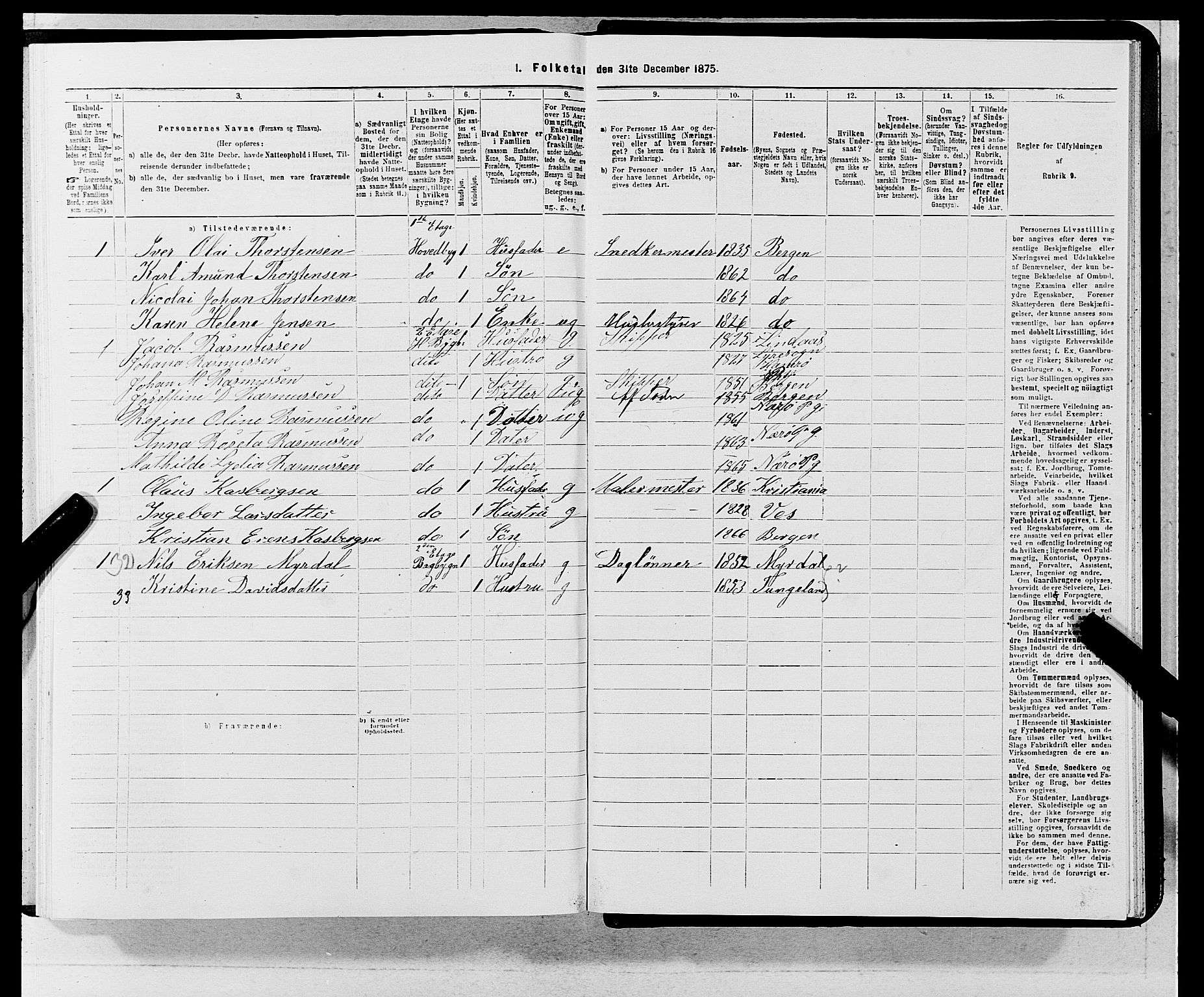 SAB, 1875 census for 1301 Bergen, 1875, p. 6168