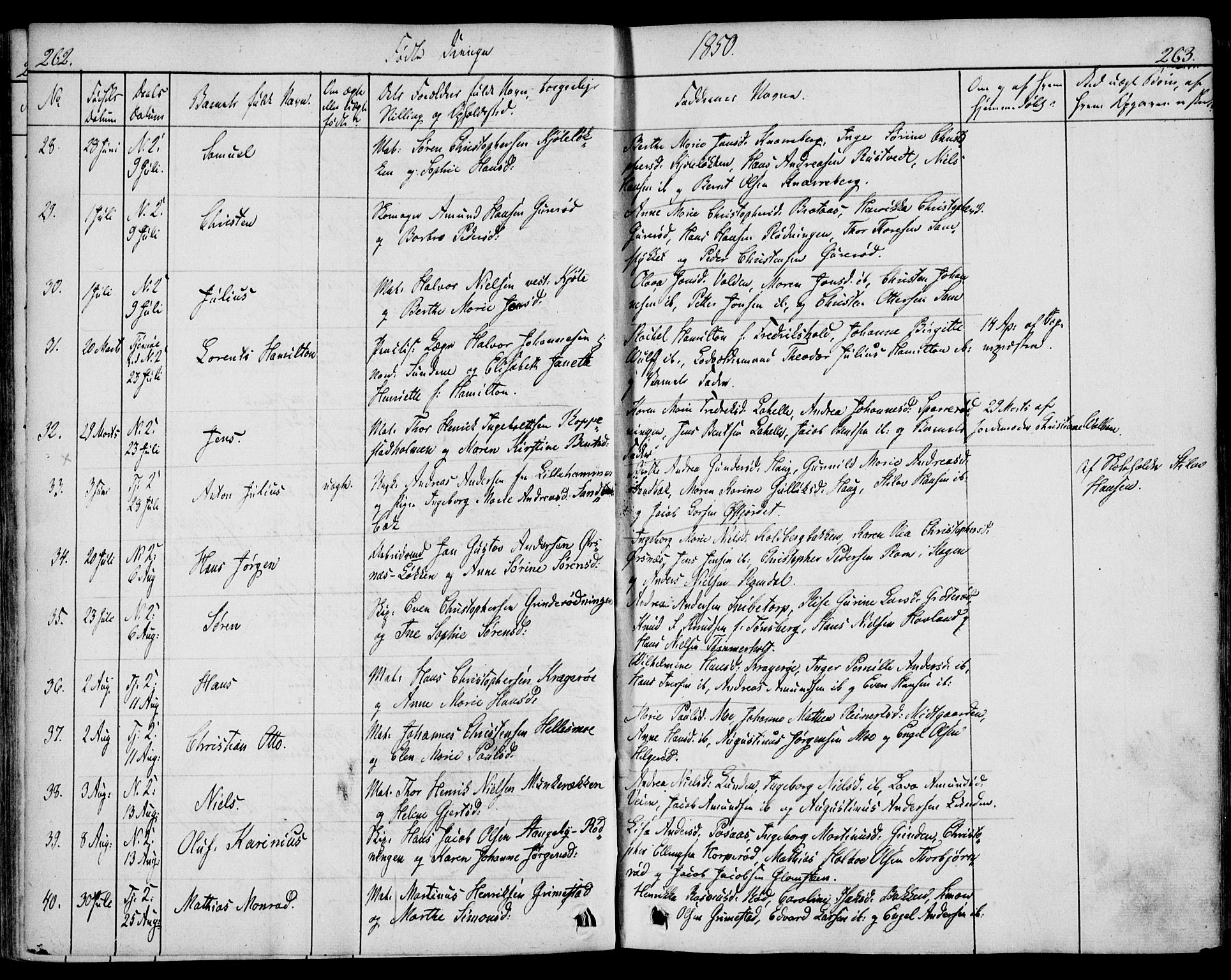 Nøtterøy kirkebøker, AV/SAKO-A-354/F/Fa/L0005: Parish register (official) no. I 5, 1839-1852, p. 262-263