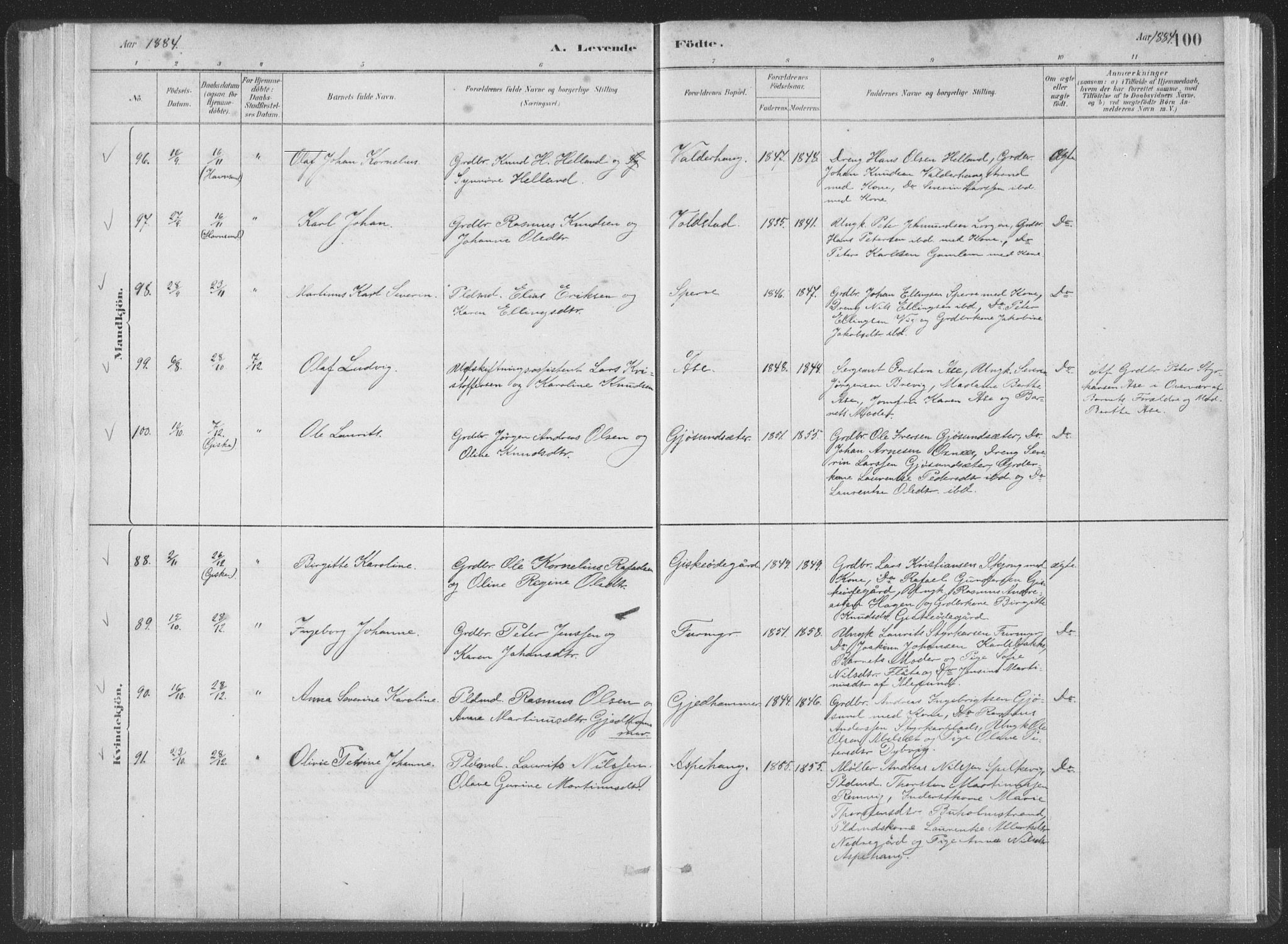 Ministerialprotokoller, klokkerbøker og fødselsregistre - Møre og Romsdal, AV/SAT-A-1454/528/L0401: Parish register (official) no. 528A12I, 1880-1920, p. 100