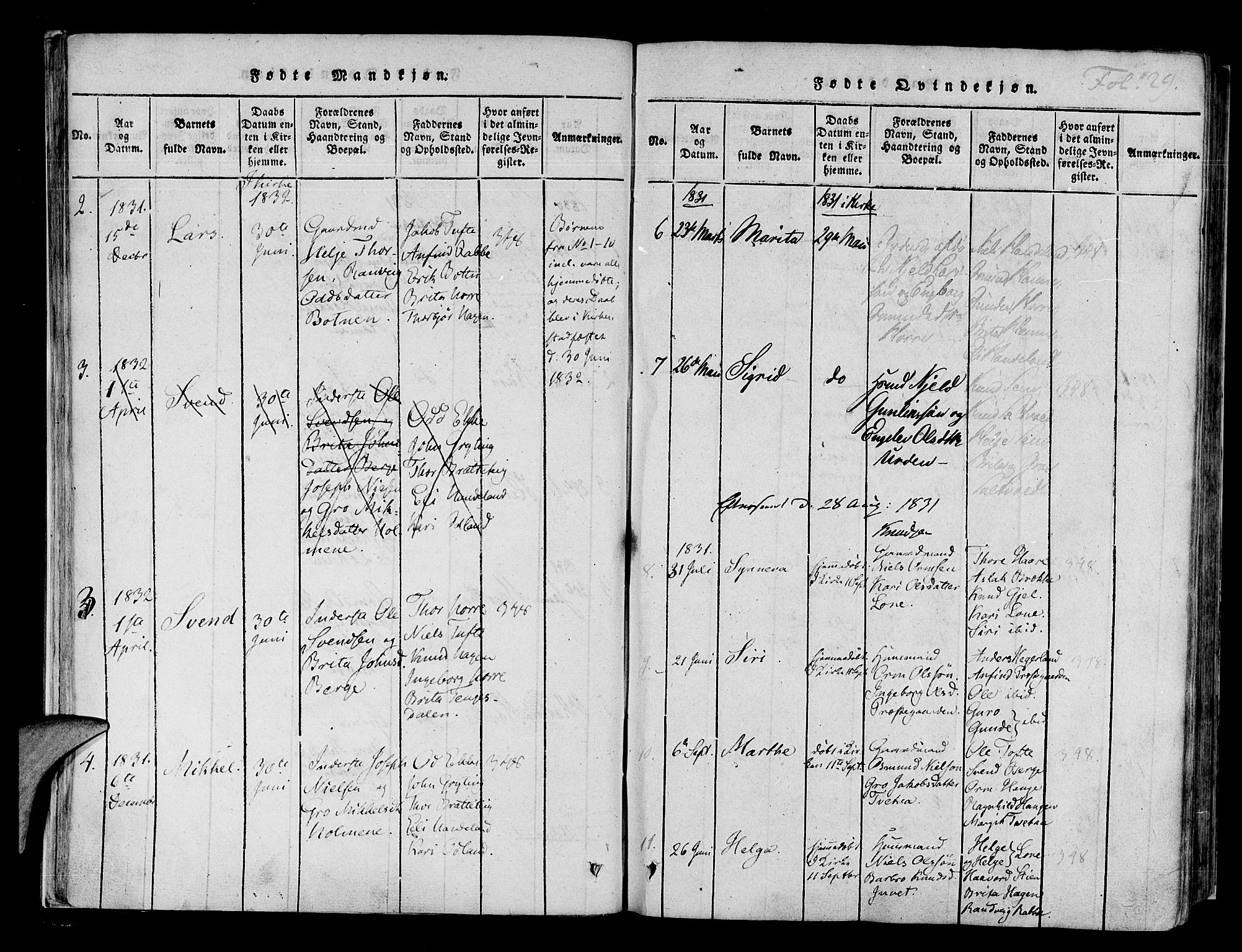 Røldal sokneprestembete, SAB/A-100247: Parish register (official) no. A 2, 1817-1856, p. 29