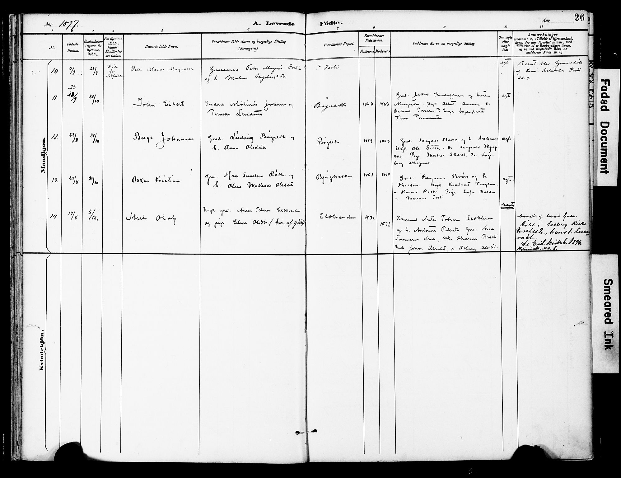 Ministerialprotokoller, klokkerbøker og fødselsregistre - Nord-Trøndelag, SAT/A-1458/742/L0409: Parish register (official) no. 742A02, 1891-1905, p. 26