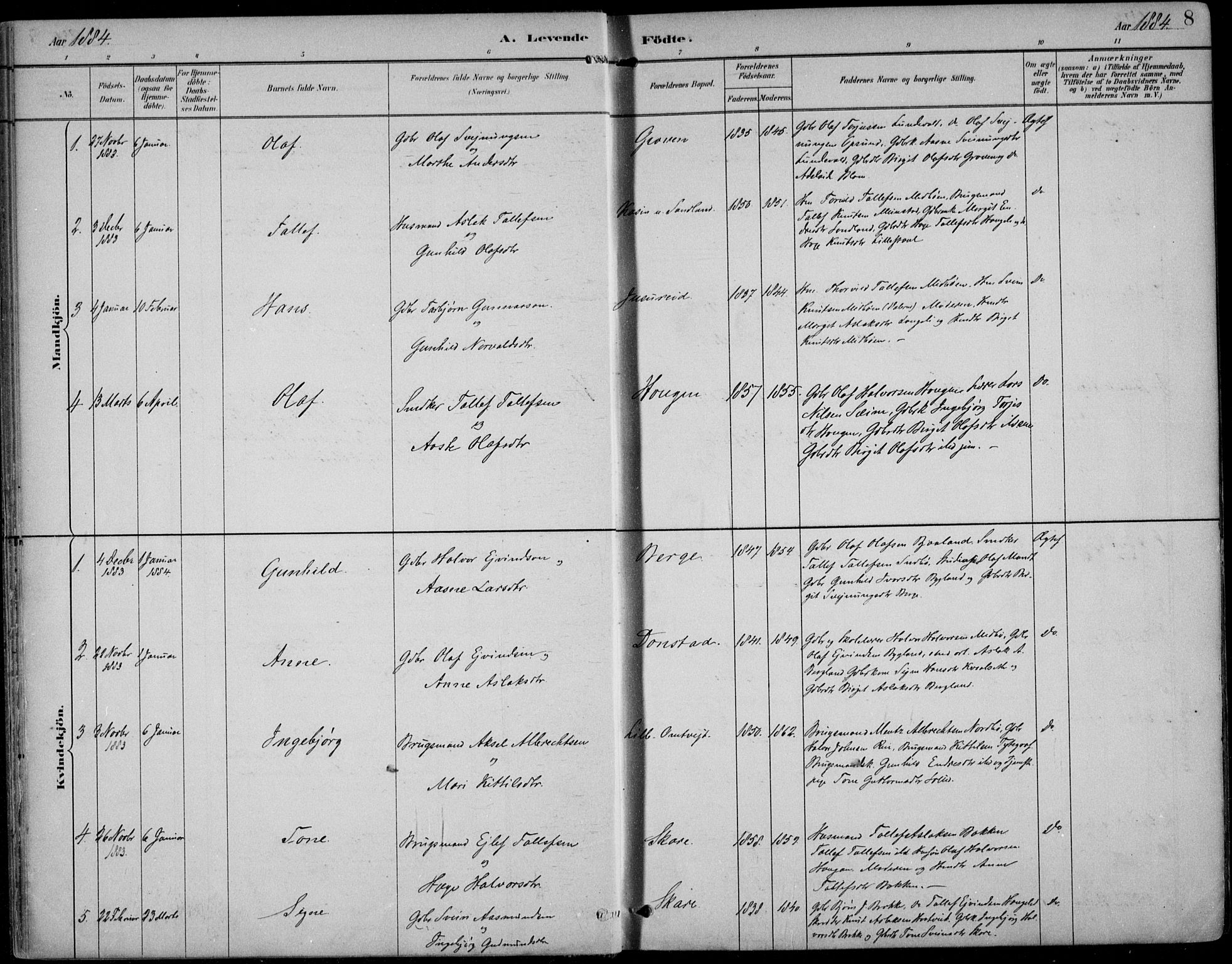 Kviteseid kirkebøker, SAKO/A-276/F/Fb/L0002: Parish register (official) no. II 2, 1882-1916, p. 8