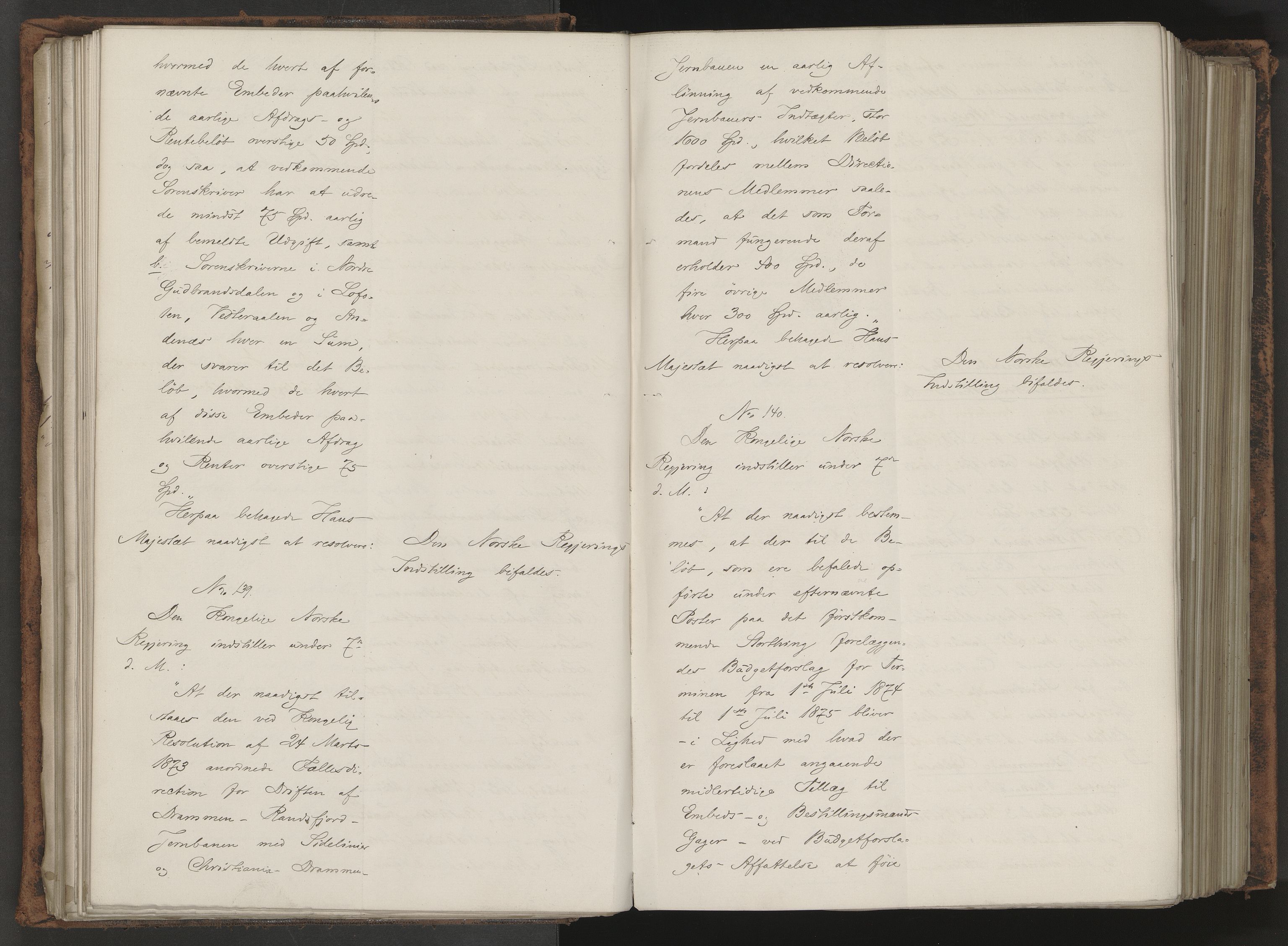 Statsrådssekretariatet, AV/RA-S-1001/A/Ab/L0123: Kgl. res. nr. 1-1193, 1. halvår, 1874
