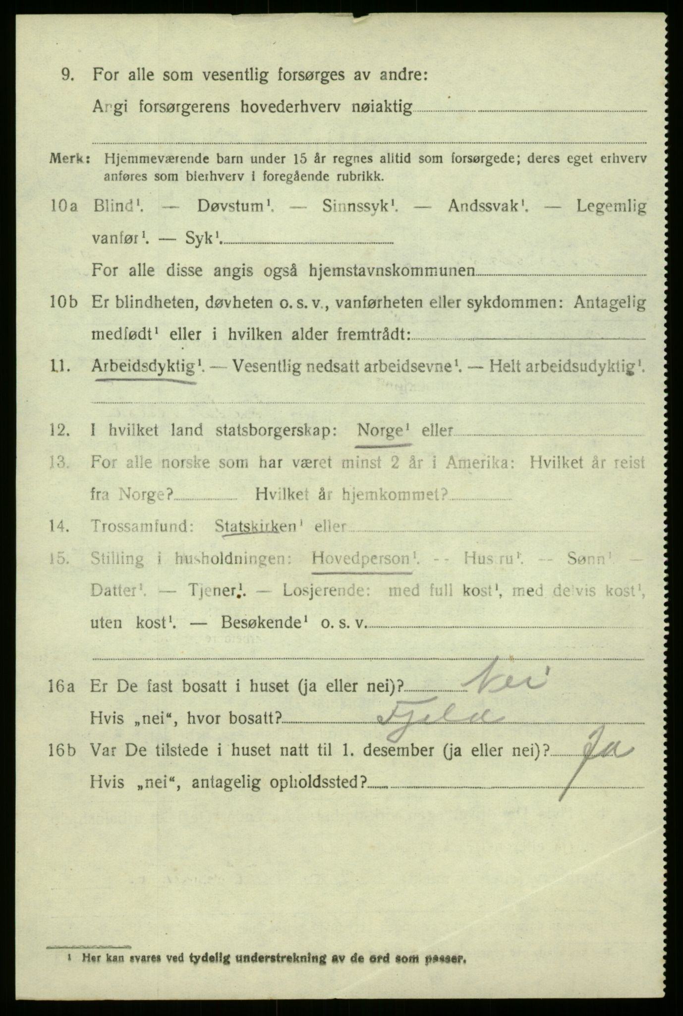 SAB, 1920 census for Masfjorden, 1920, p. 3070