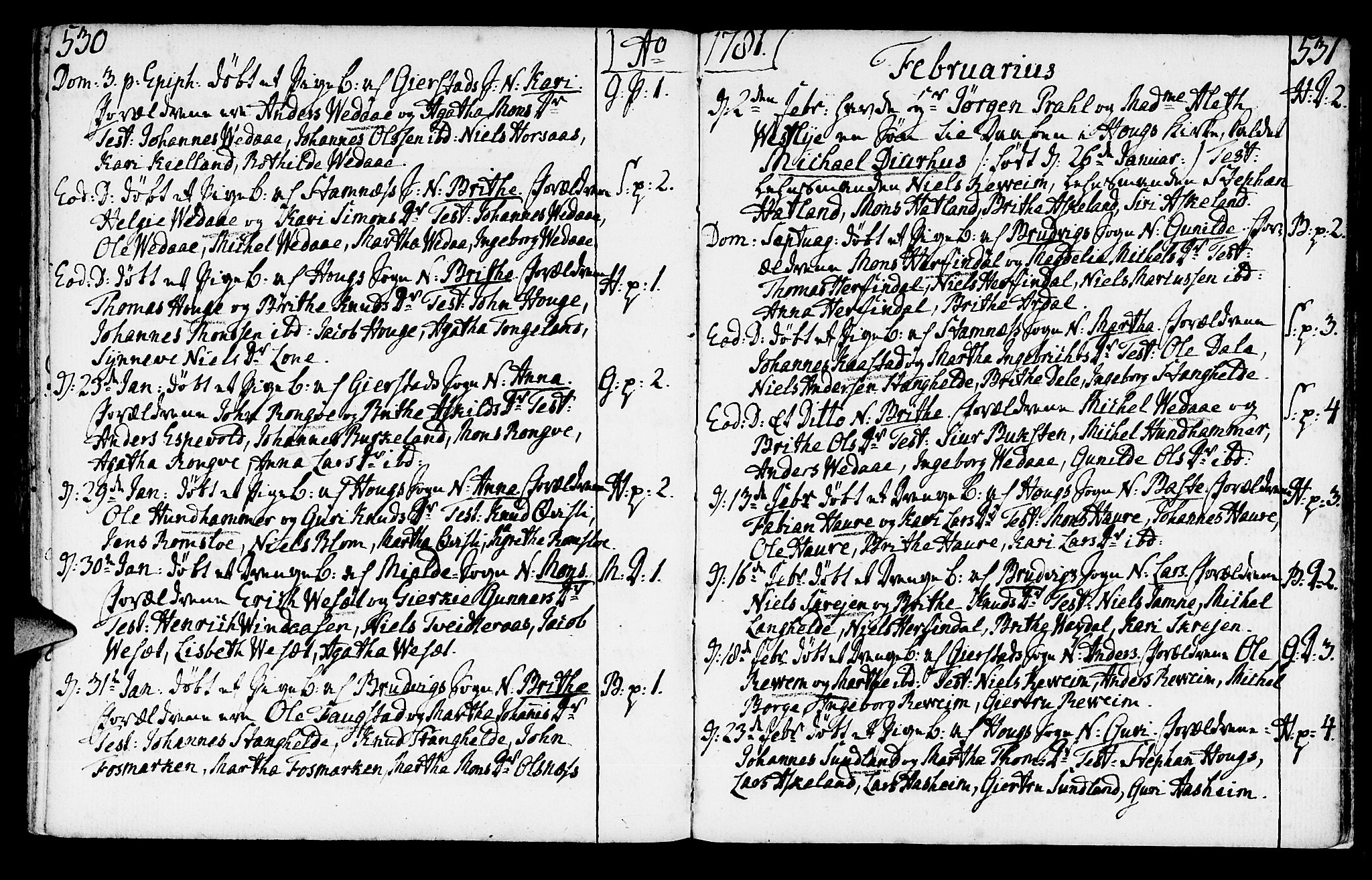 Haus sokneprestembete, SAB/A-75601/H/Haa: Parish register (official) no. A 9, 1767-1781, p. 530-531