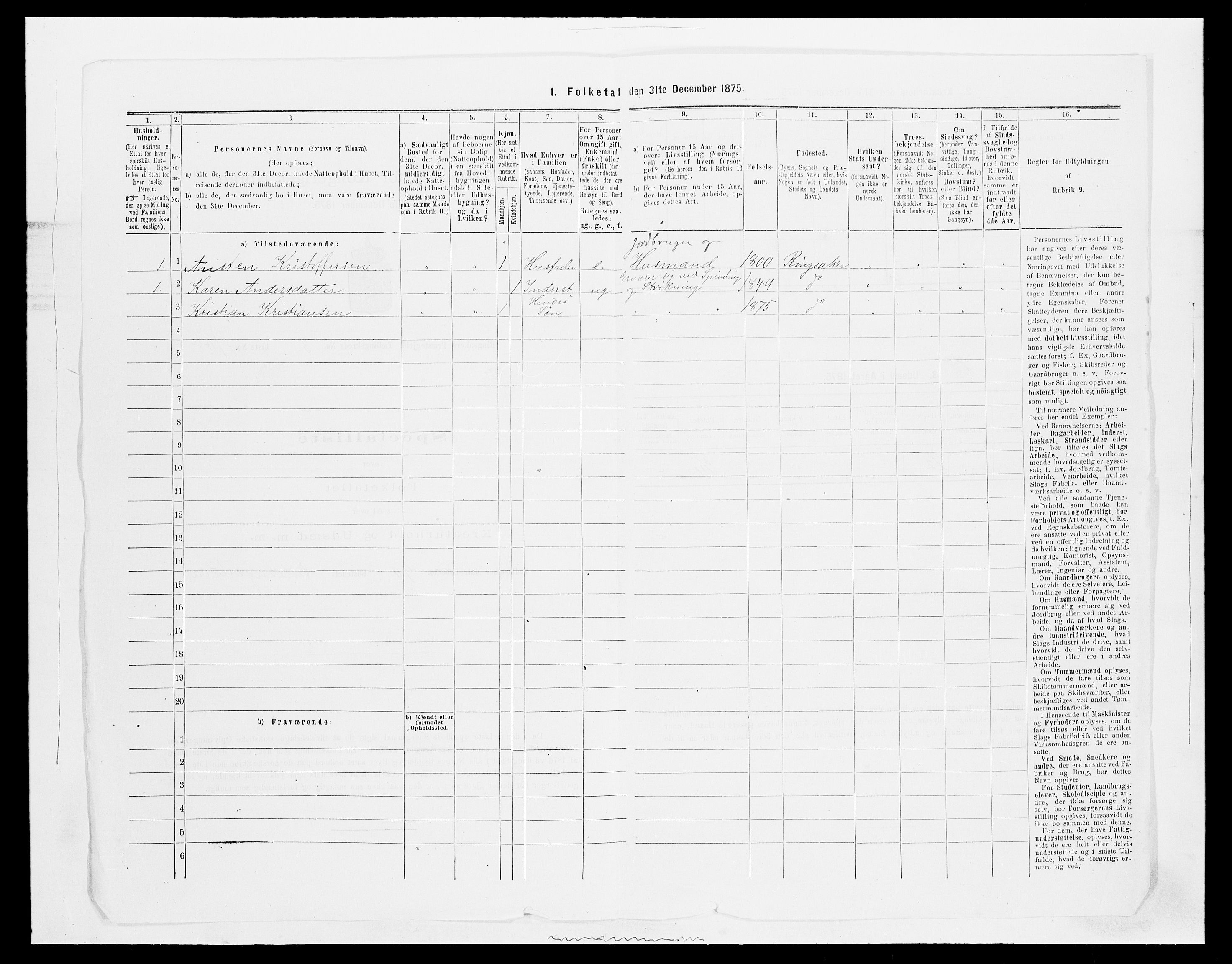 SAH, 1875 census for 0412P Ringsaker, 1875, p. 831