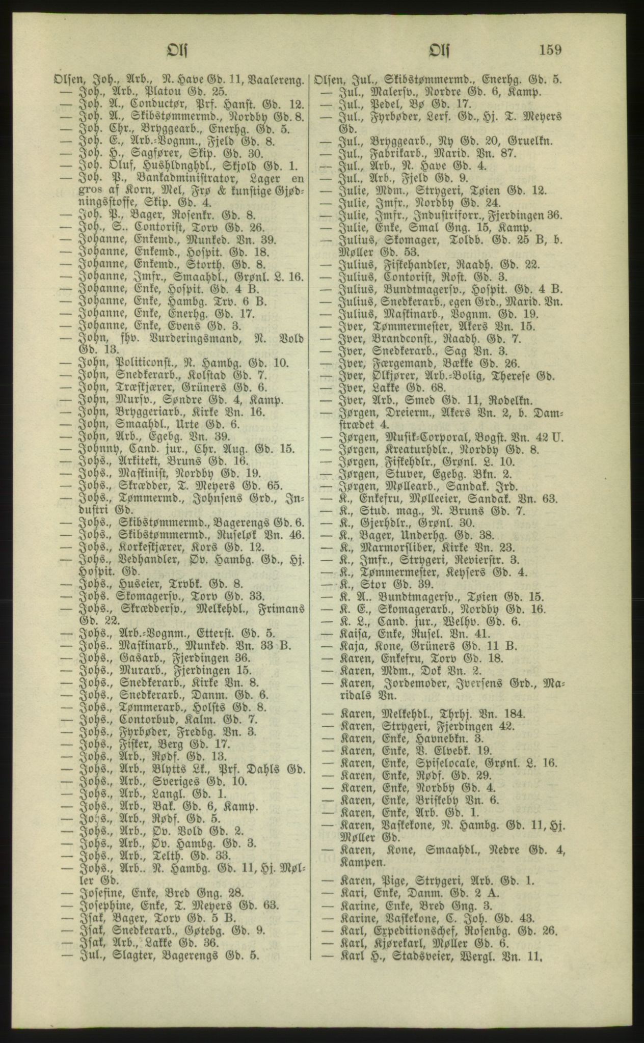 Kristiania/Oslo adressebok, PUBL/-, 1881, p. 159