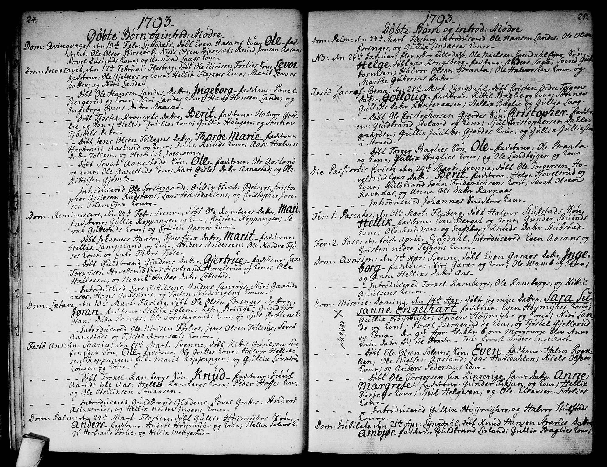 Flesberg kirkebøker, AV/SAKO-A-18/F/Fa/L0004: Parish register (official) no. I 4, 1788-1815, p. 24-25