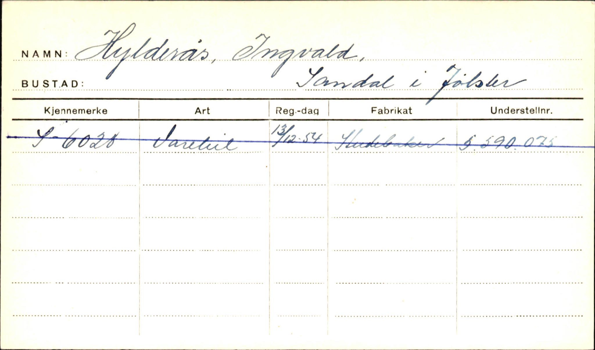 Statens vegvesen, Sogn og Fjordane vegkontor, SAB/A-5301/4/F/L0001A: Eigarregister Fjordane til 1.6.1961, 1930-1961, p. 804
