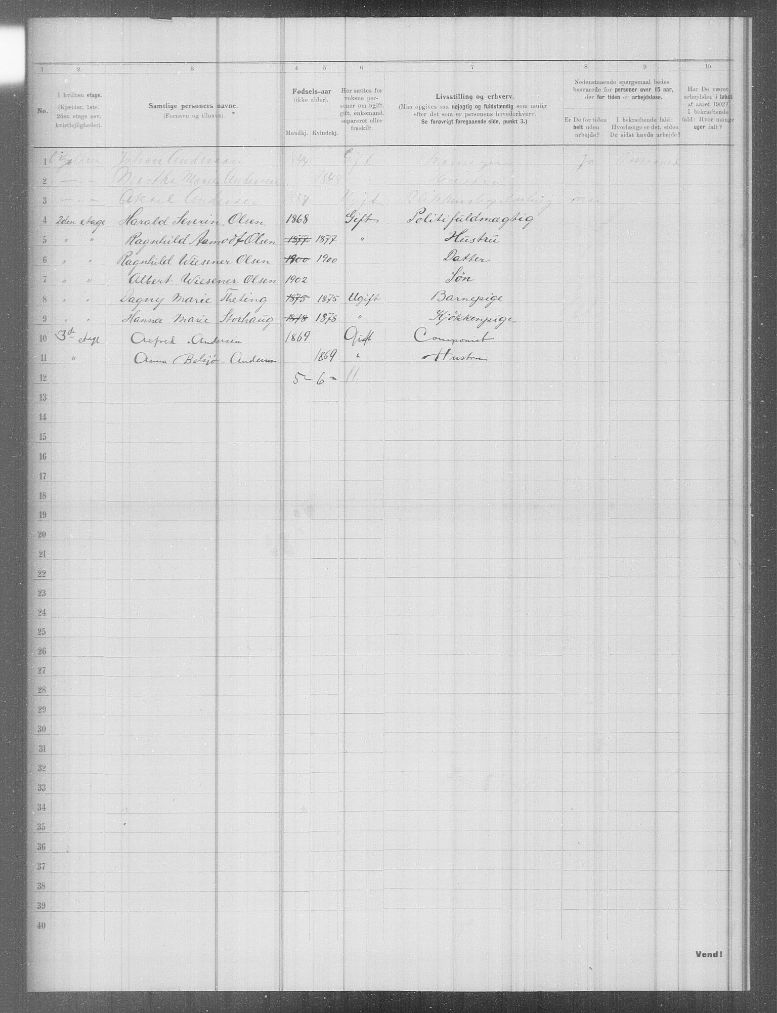 OBA, Municipal Census 1902 for Kristiania, 1902, p. 5664