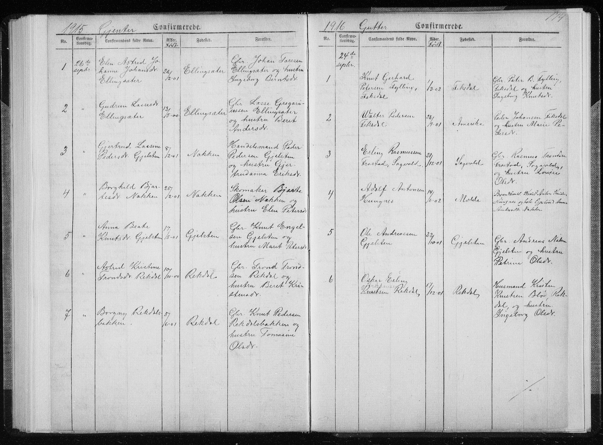 Ministerialprotokoller, klokkerbøker og fødselsregistre - Møre og Romsdal, AV/SAT-A-1454/540/L0541: Parish register (copy) no. 540C01, 1867-1920, p. 174
