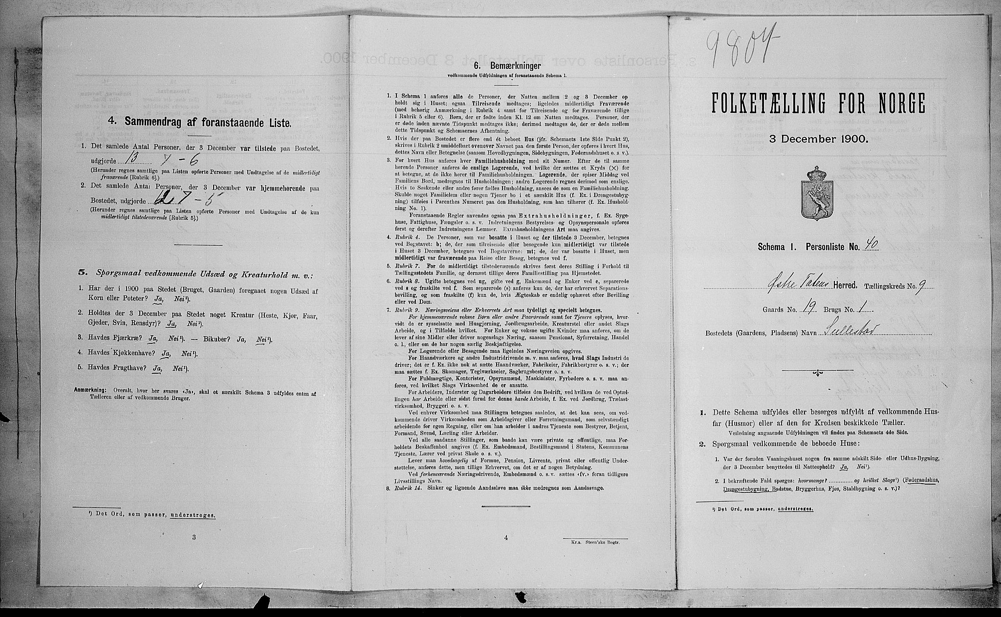 SAH, 1900 census for Østre Toten, 1900, p. 2573