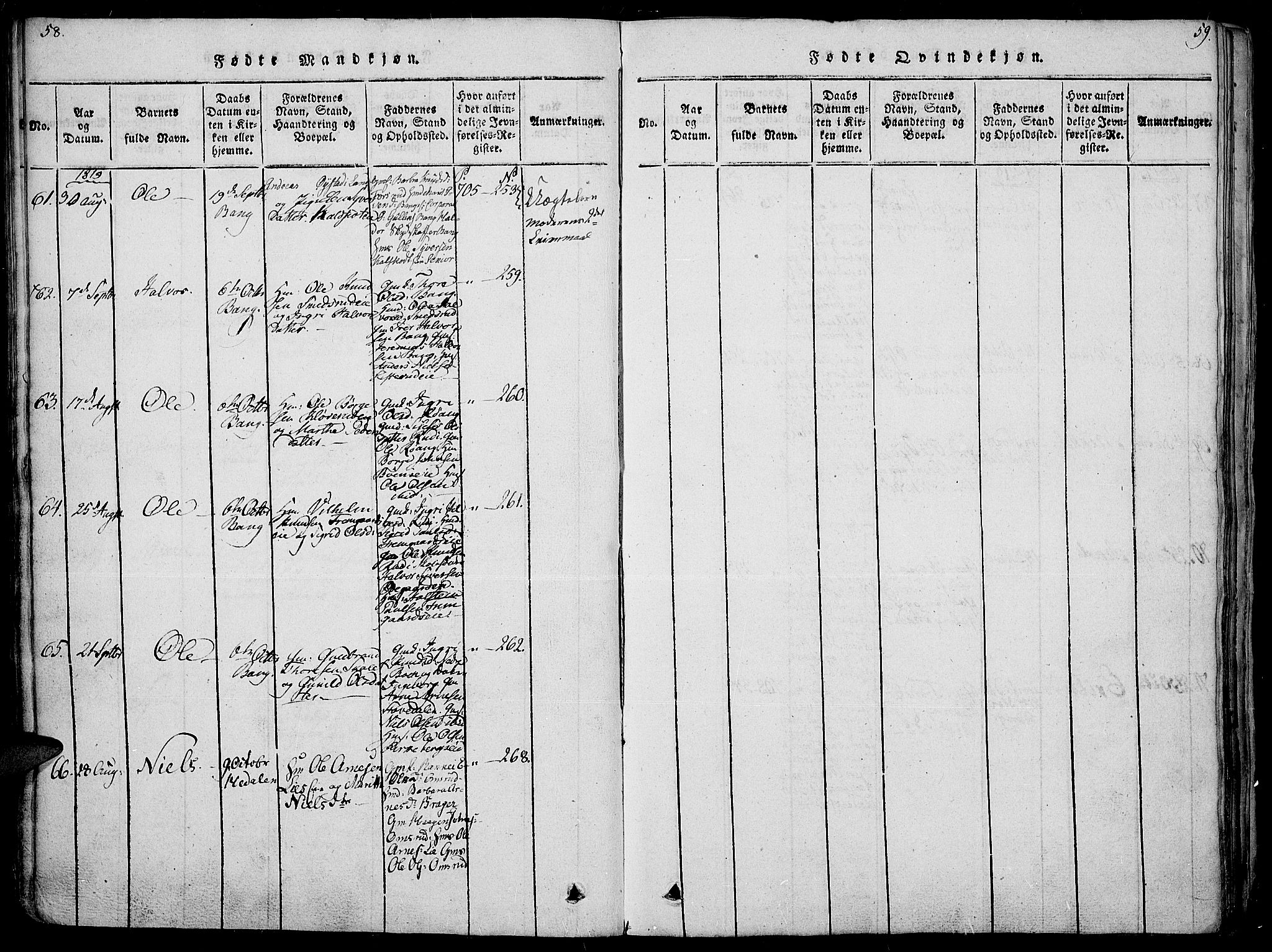 Sør-Aurdal prestekontor, SAH/PREST-128/H/Ha/Haa/L0002: Parish register (official) no. 2, 1815-1840, p. 58-59