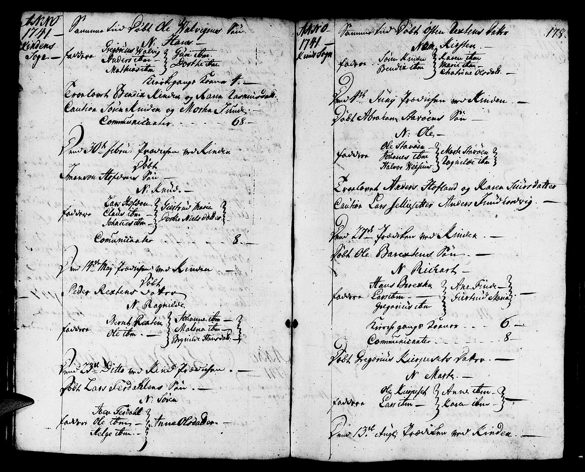 Kinn sokneprestembete, AV/SAB-A-80801/H/Haa/Haaa/L0002: Parish register (official) no. A 2, 1729-1785, p. 178